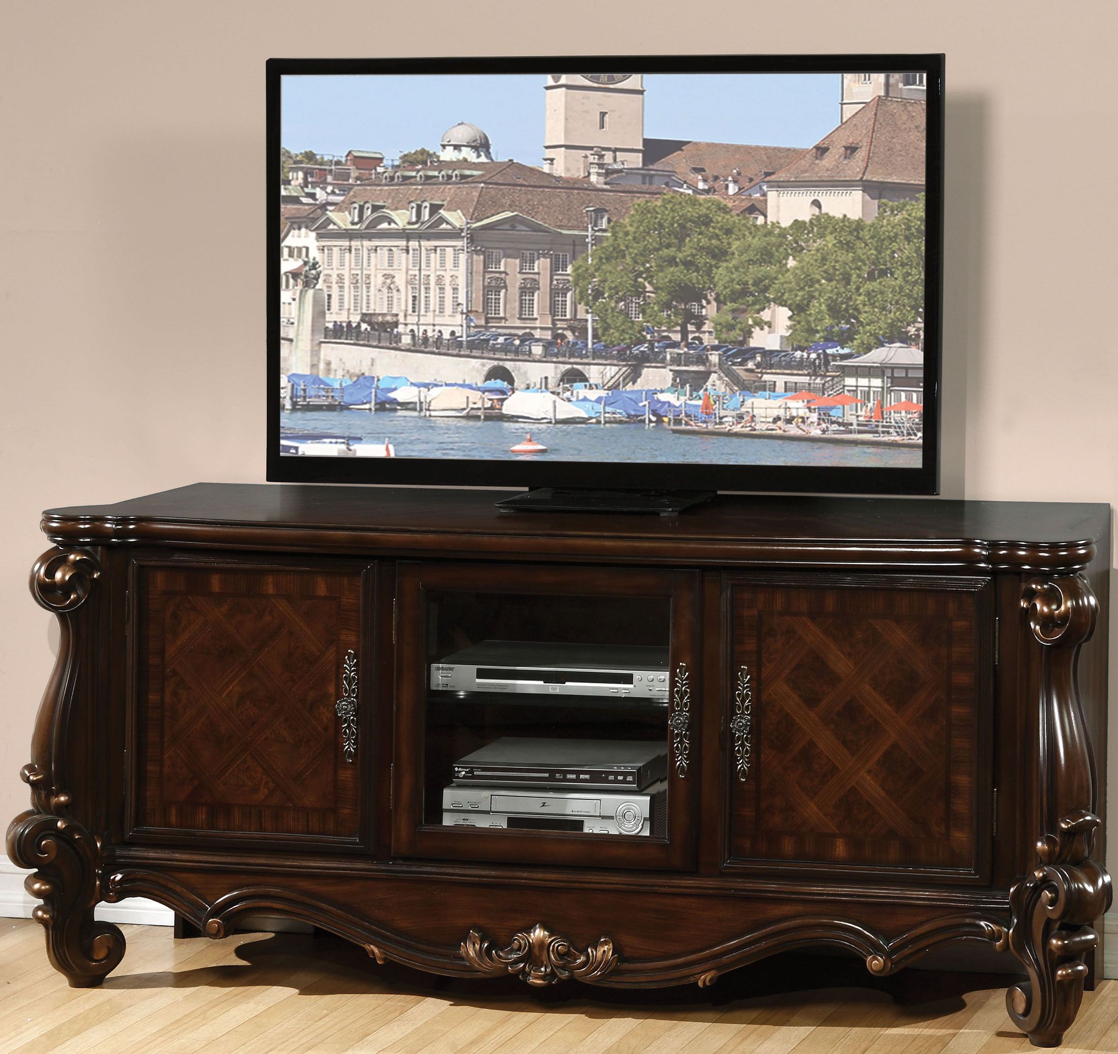 Versailles Cherry Oak TV Console from Acme | Coleman Furniture