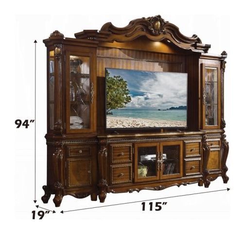 Picardy Honey Oak 115" Entertainment Center with LED
