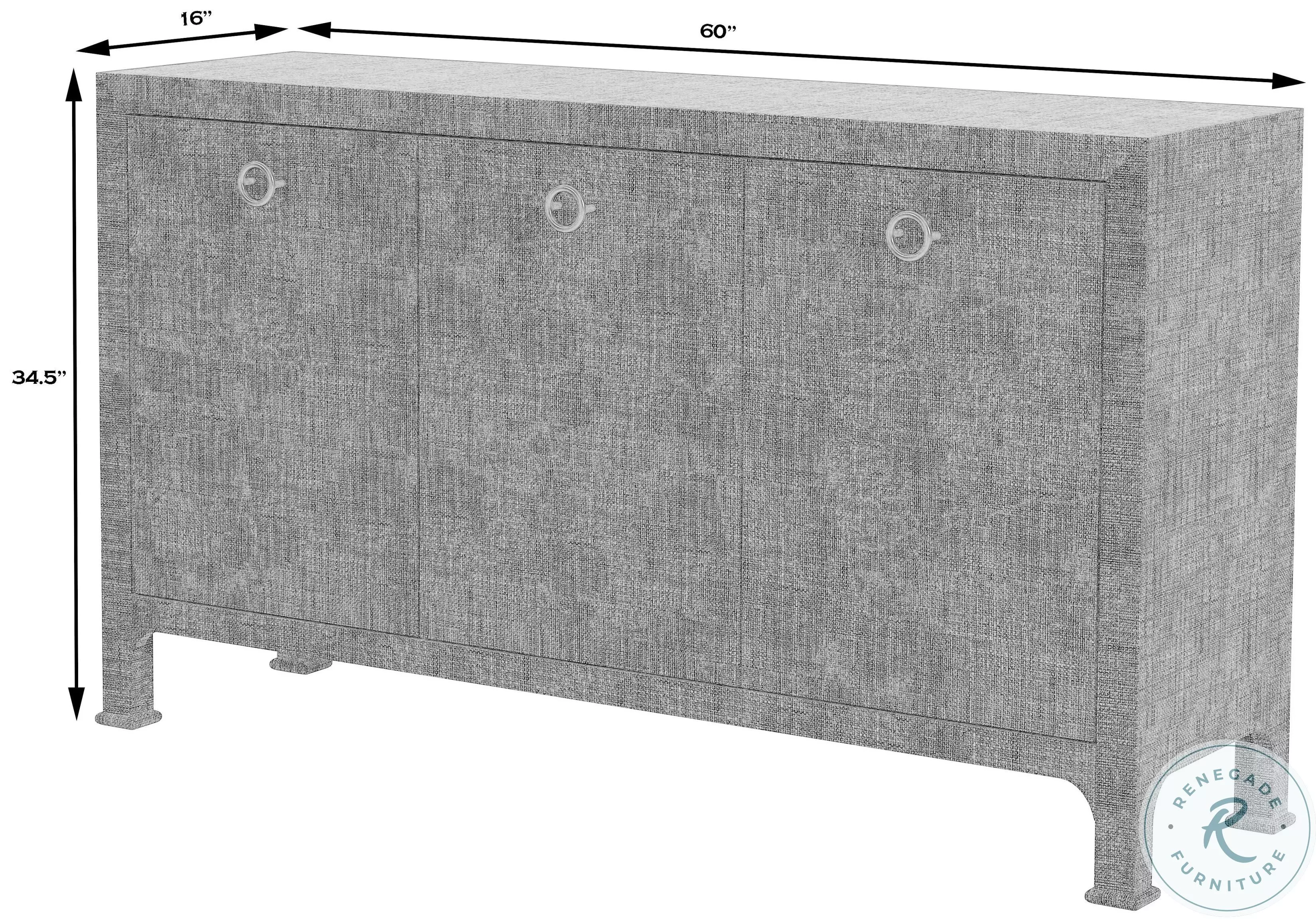Chatham Charcoal Raffia Sideboard