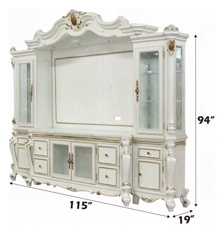 Picardy Antique Pearl 115" Entertainment Center with LED