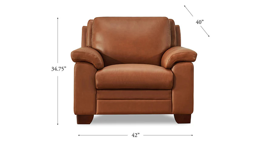 Ironvale Nutmeg Leather Upholstered Accent Chair