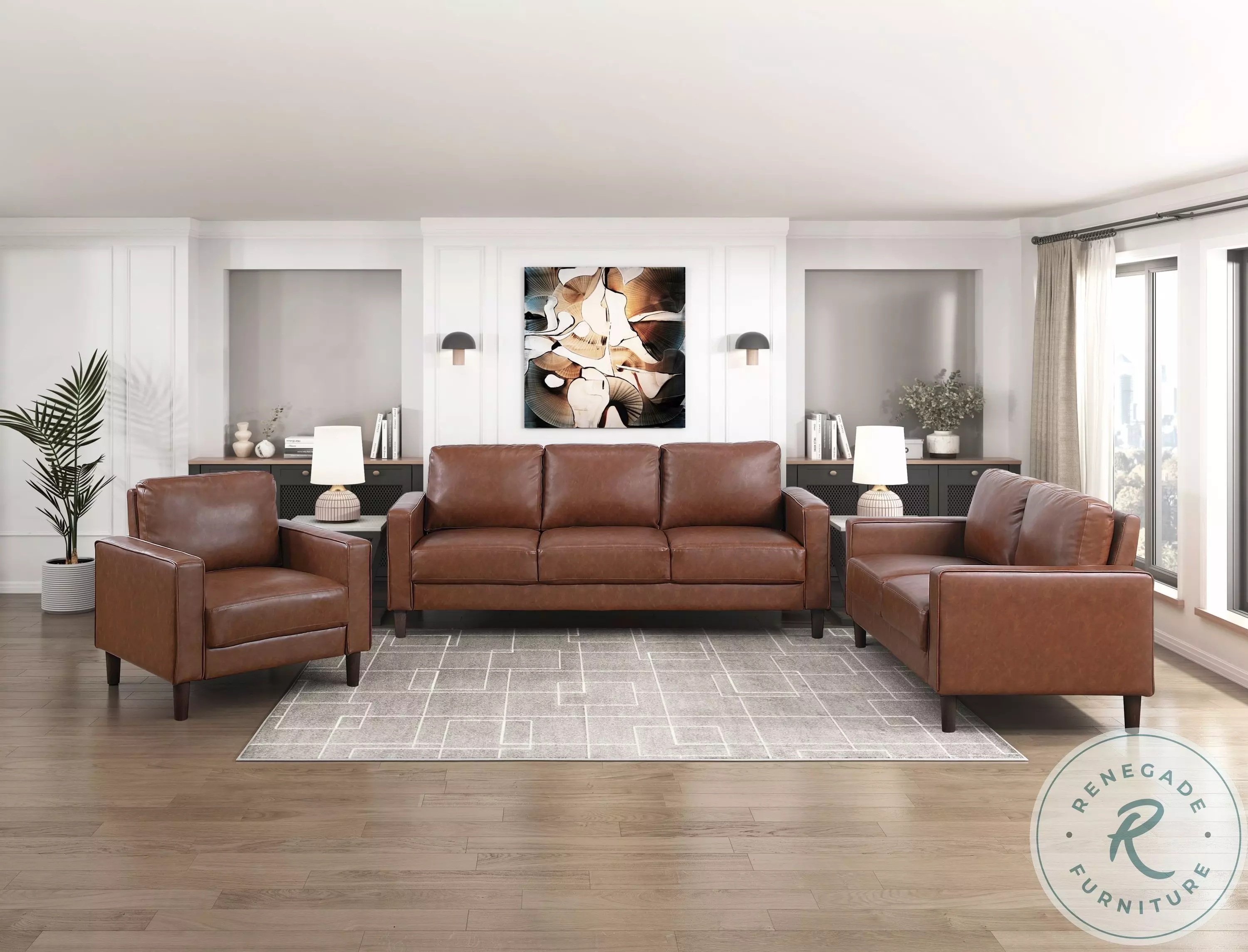 Malcolm Chocolate Living Room Set from Homelegance | Coleman Furniture