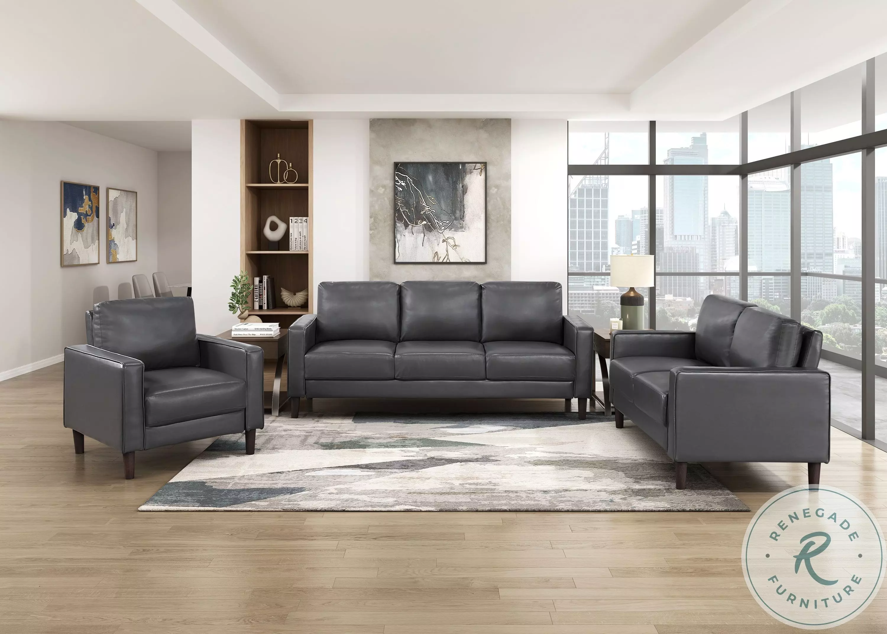 Malcolm Dark Gray Living Room Set from Homelegance | Coleman Furniture