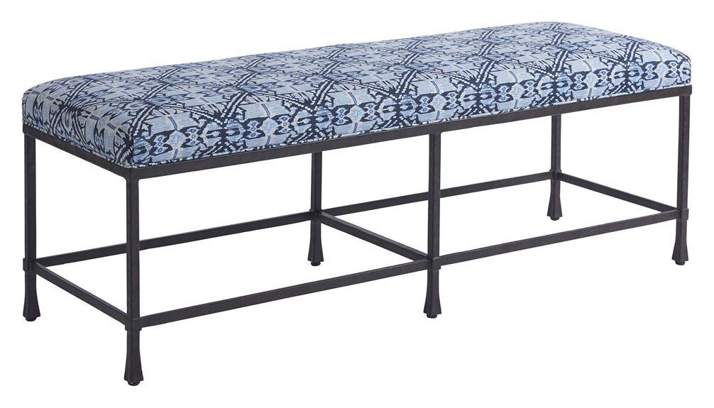 Ruby Blue Upholstered Bench from Barclay Butera | Coleman Furniture