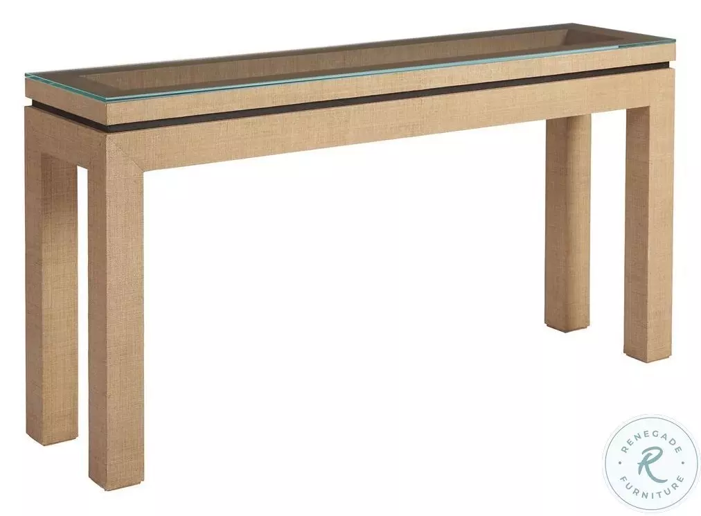 Newport Sandstone Harbor Raffia Console By Barclay Butera From