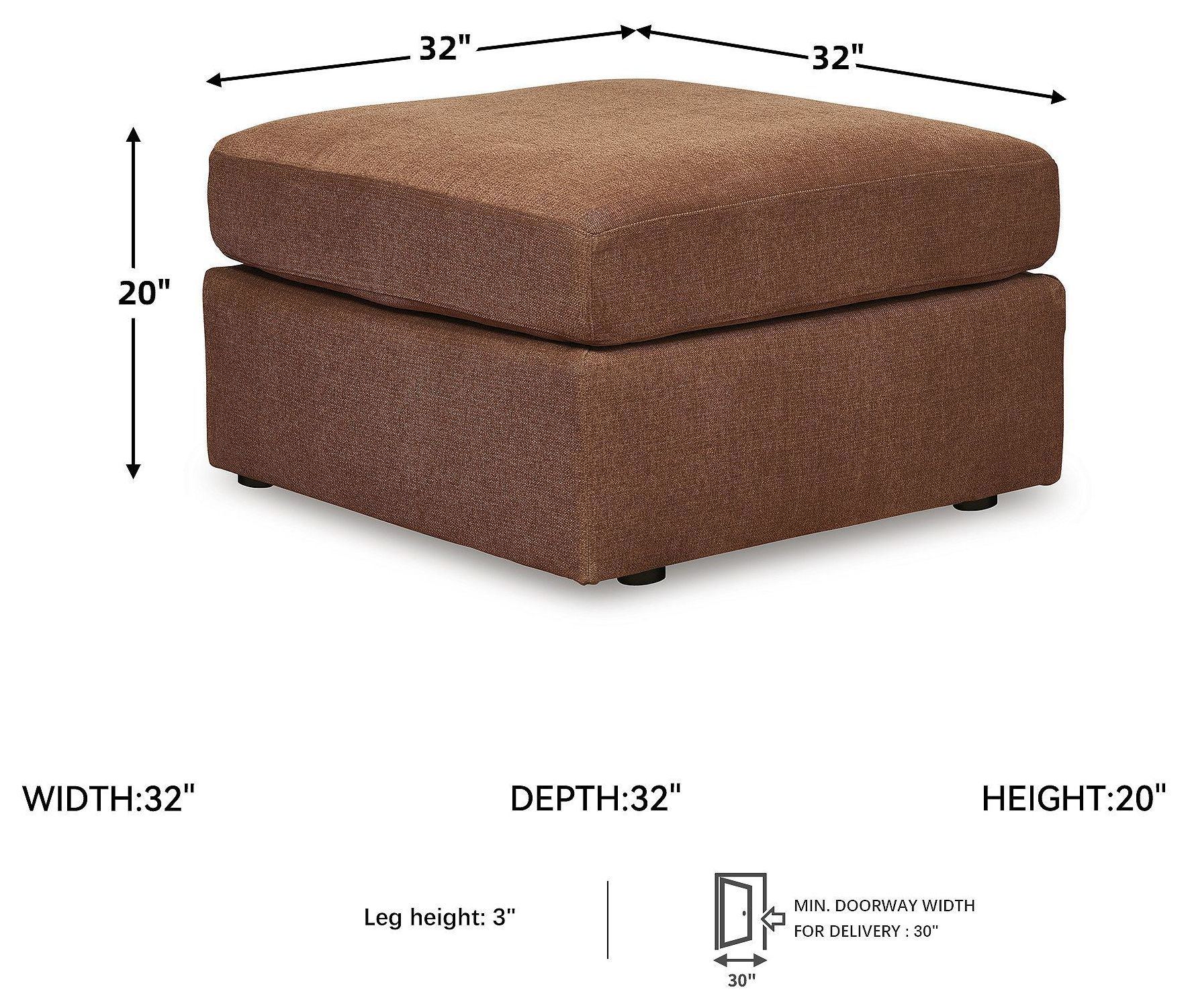 Modmax Spice Performance Fabric Oversized Accent Ottoman