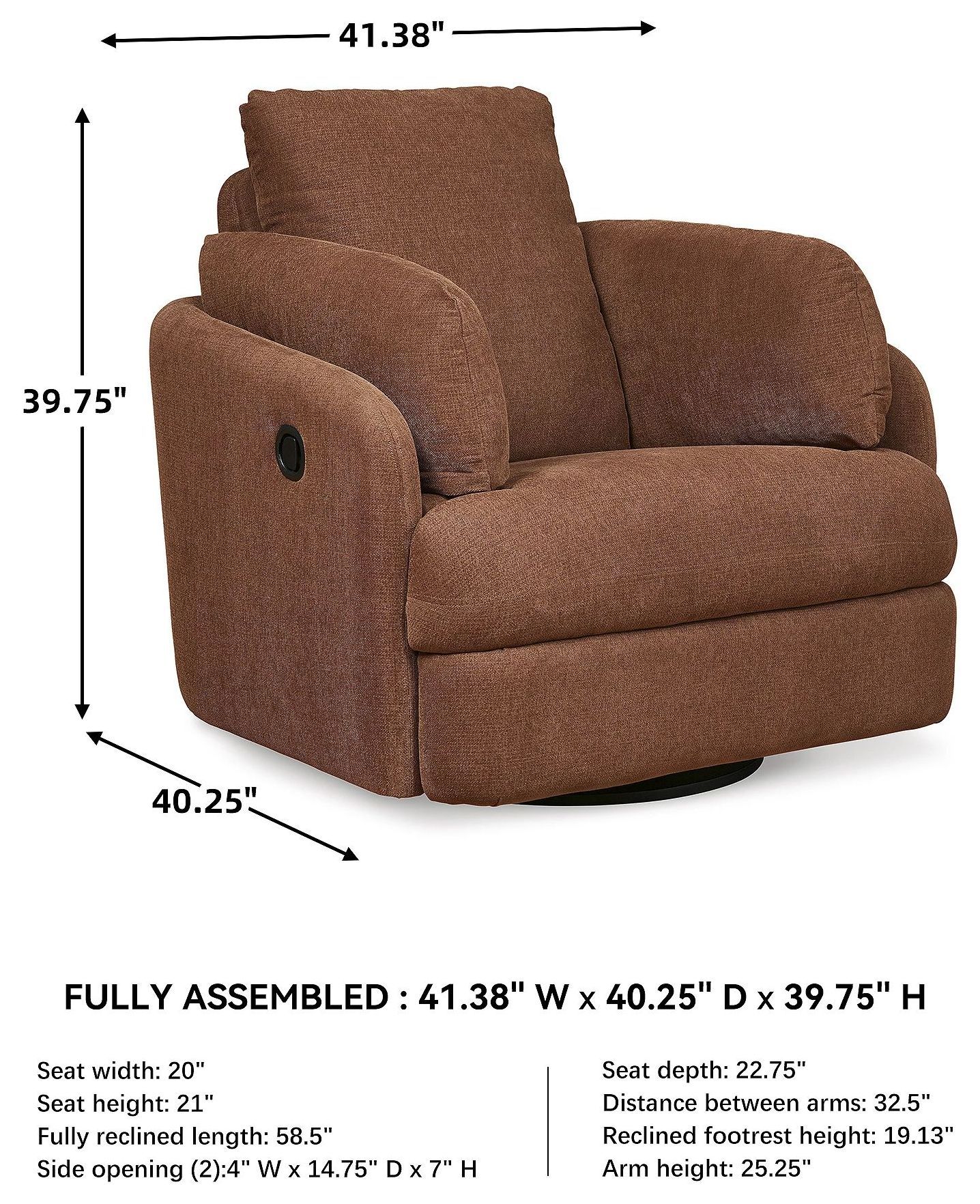 Modmax Spice Performance Fabric Swivel Glider Recliner