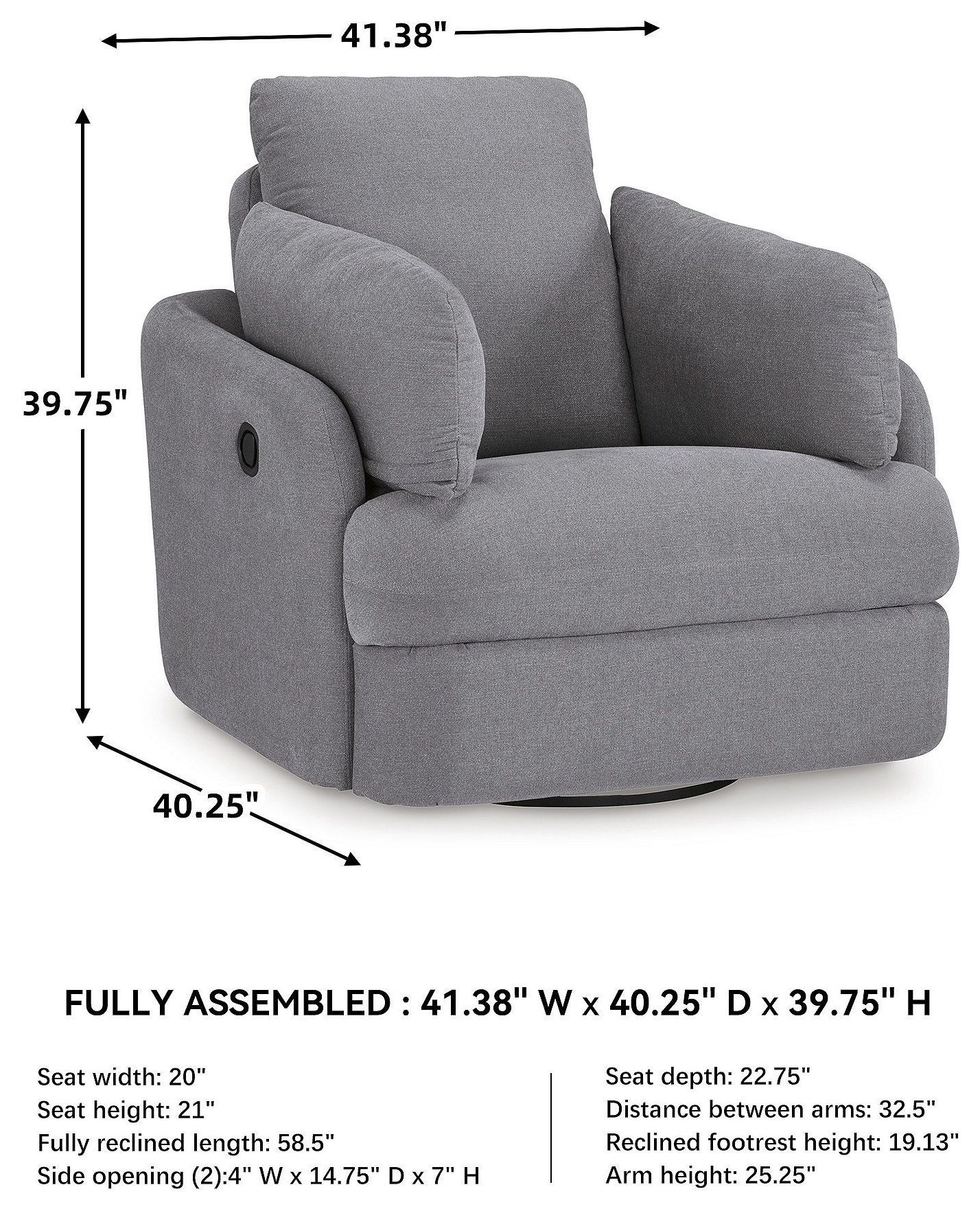 Modmax Granite Performance Fabric Swivel Glider Recliner