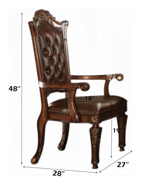 Vendome Brown Upholstered Executive Office Chair with Nailhead Trim