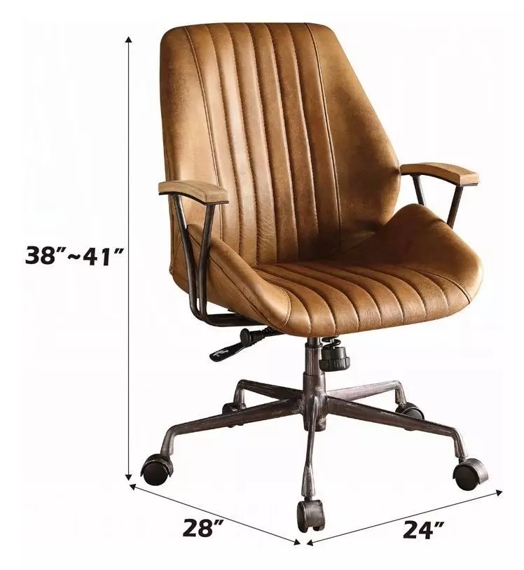 Hamilton Coffee Leather Upholstered Swivel Office Chair