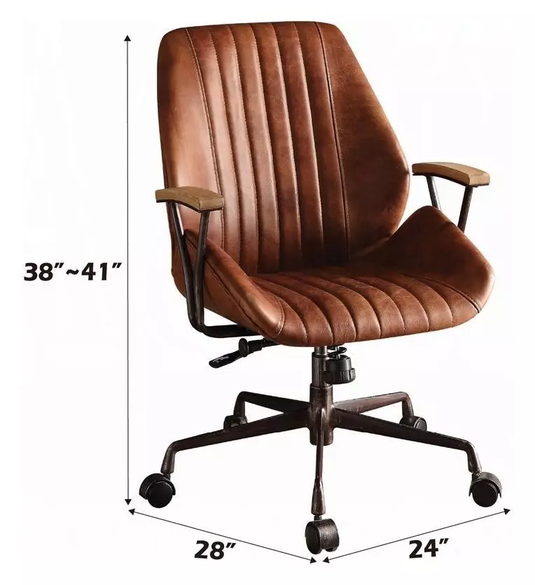 Hamilton Cocoa Leather Upholstered Swivel Office Chair