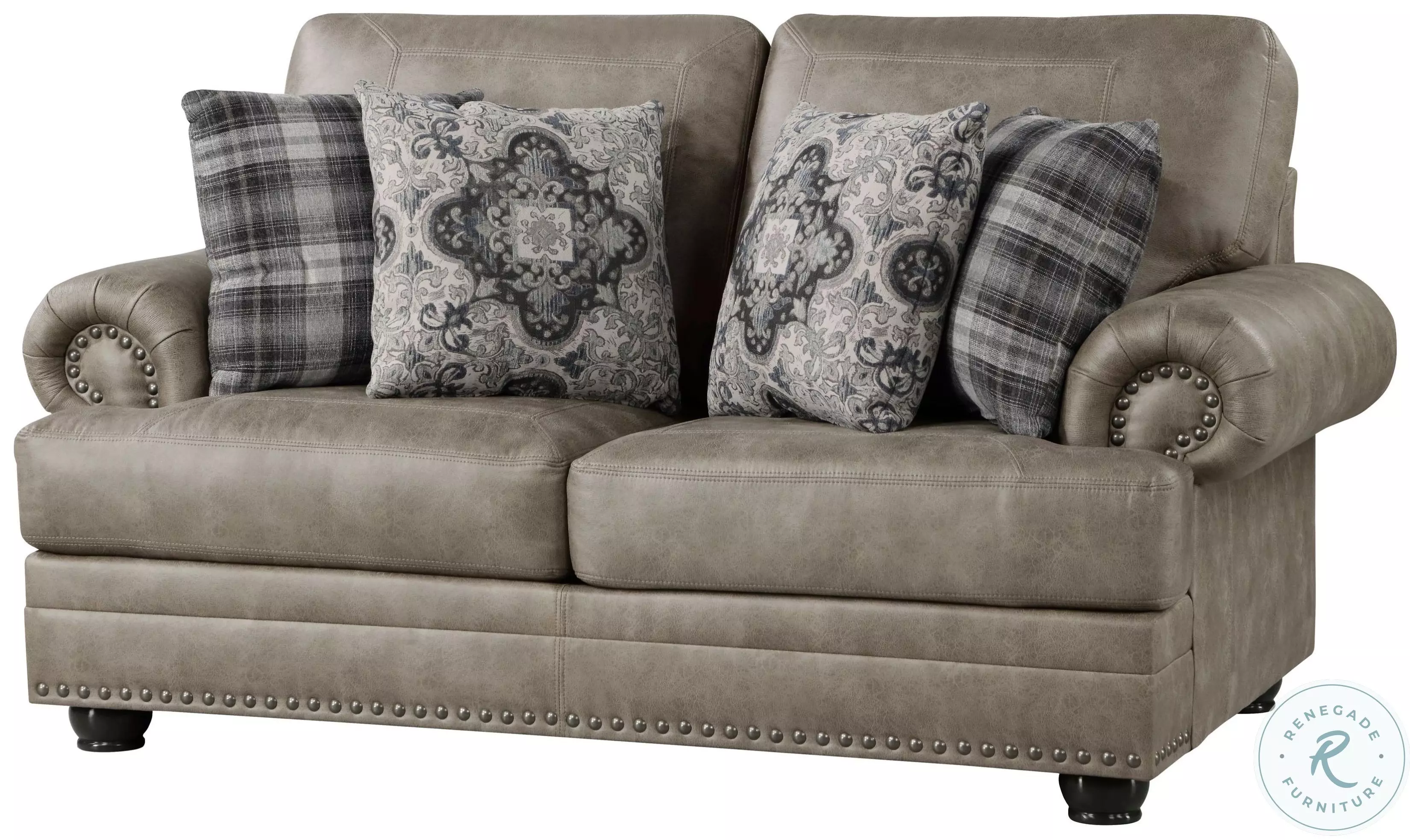 Franklin Mushroom Brown Loveseat From Homelegance | Coleman Furniture