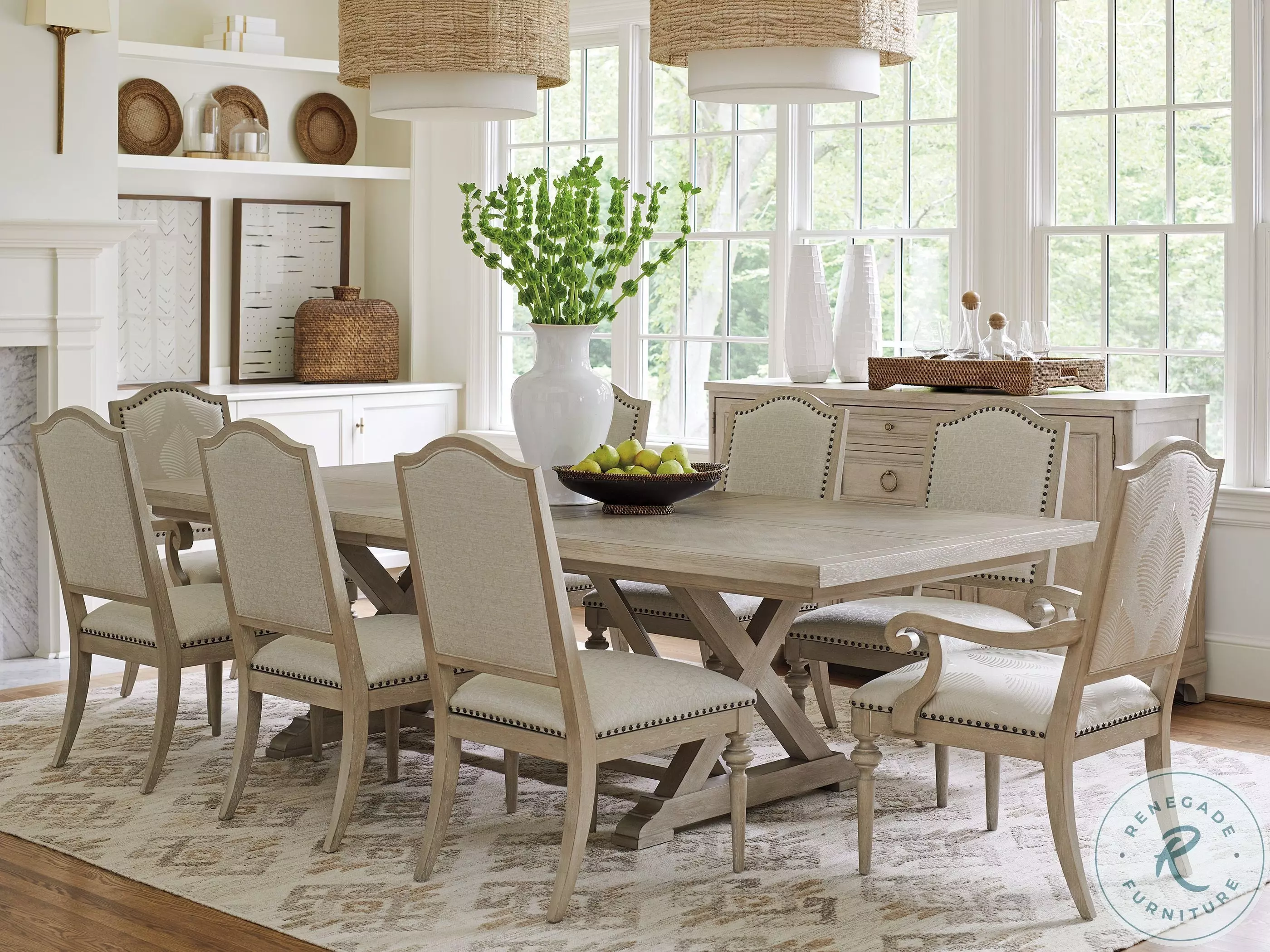 Malibu Grey Rockpoint Rectangular Extendable Dining Room Set