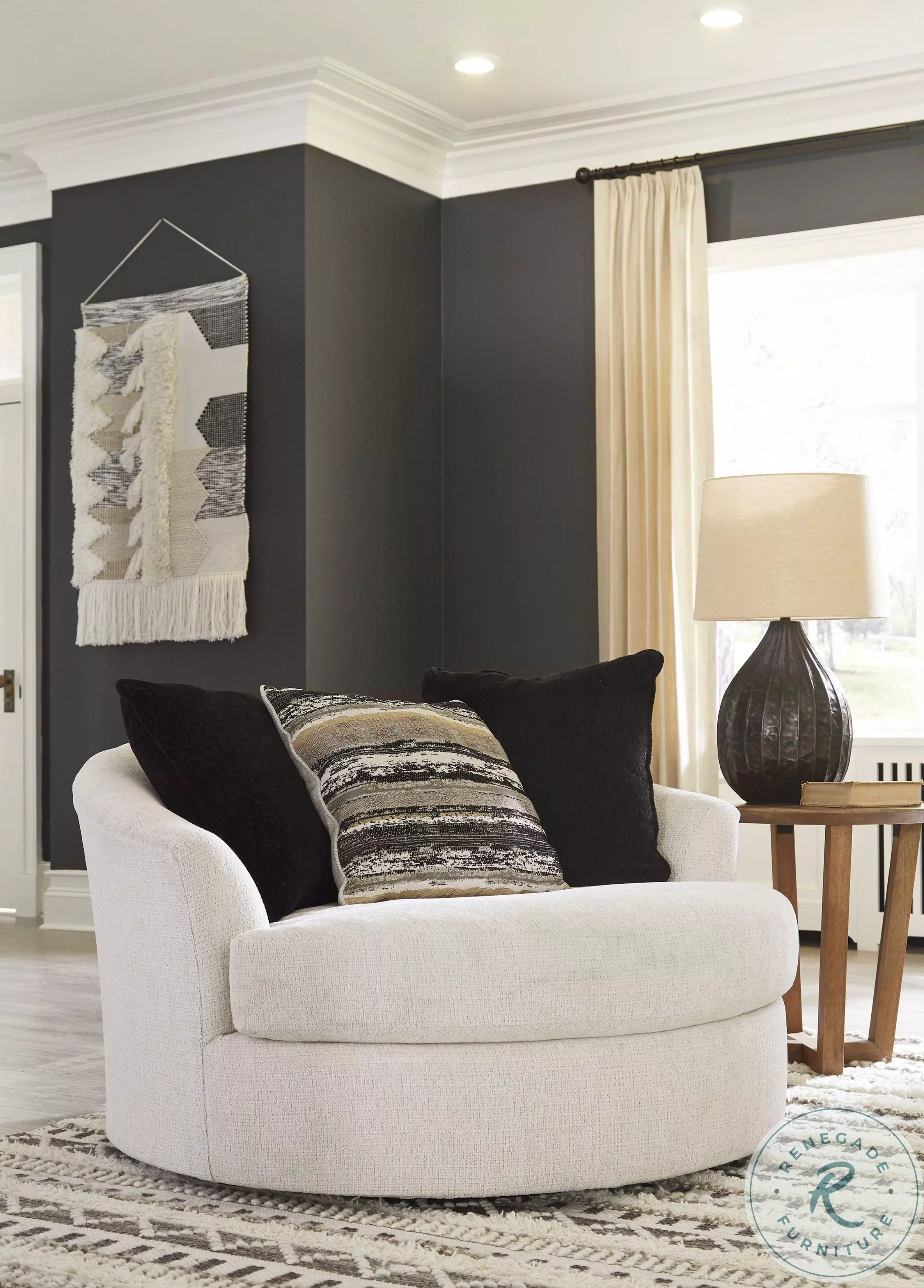 Cambri Snow Oversized Swivel Chair From Home Gallery Stores | Home