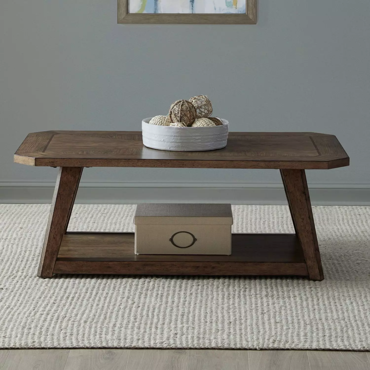 Cypress Grove Amber Brown Rectangular Cocktail Table from Liberty