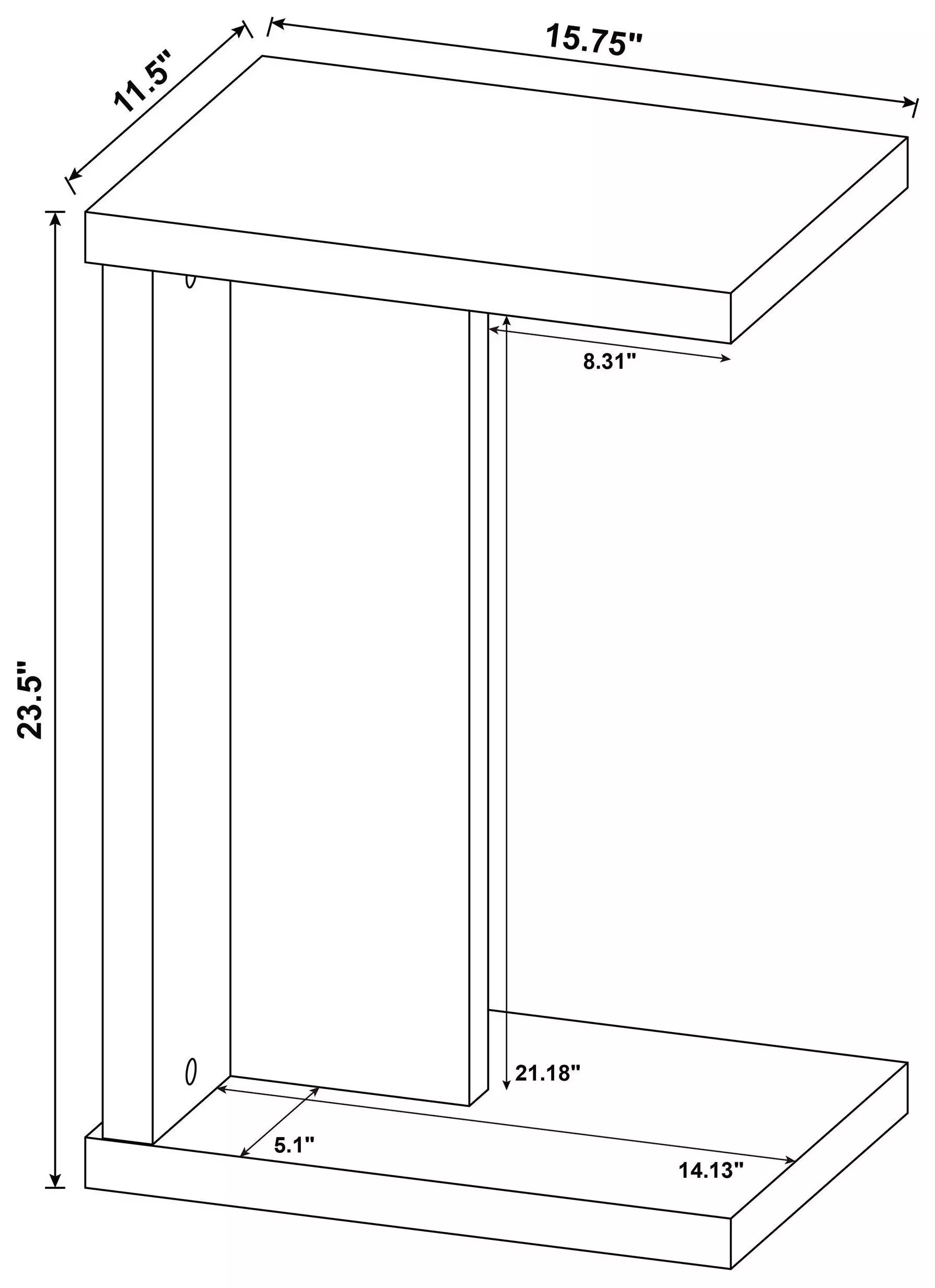 Clower Light Oak Rectangular Side Table