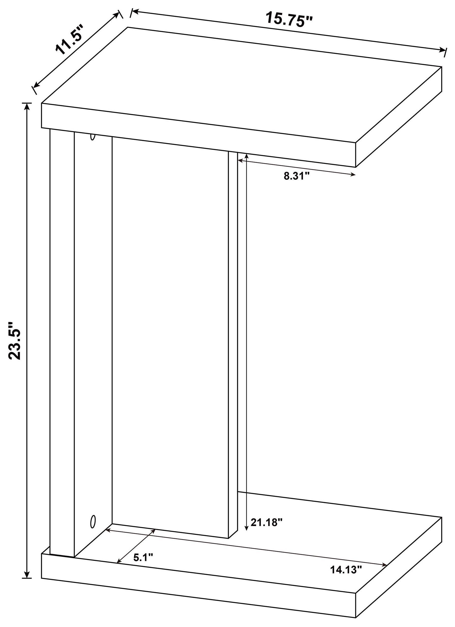 Clower Black Rectangular Side Table