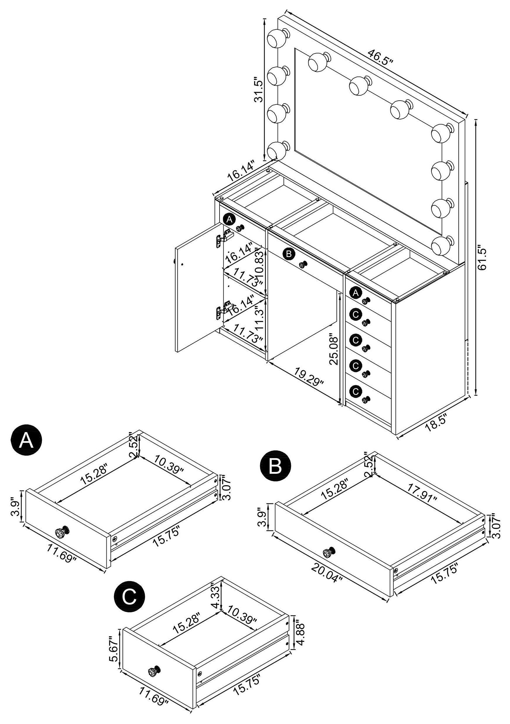 Percy White Vanity Desk