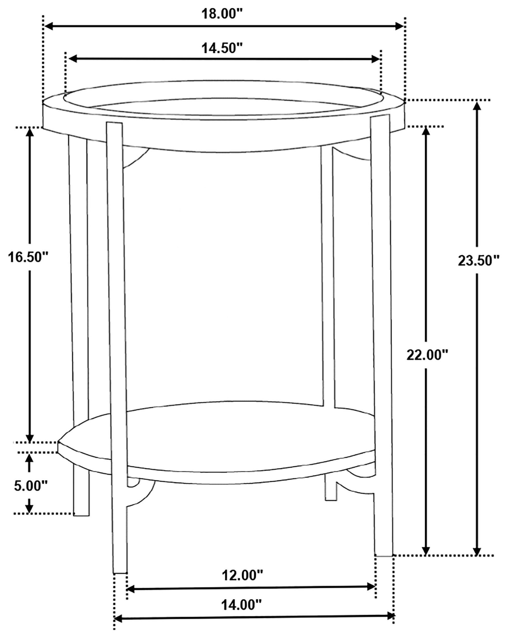 Adhvik Natural And Black Round Accent Table