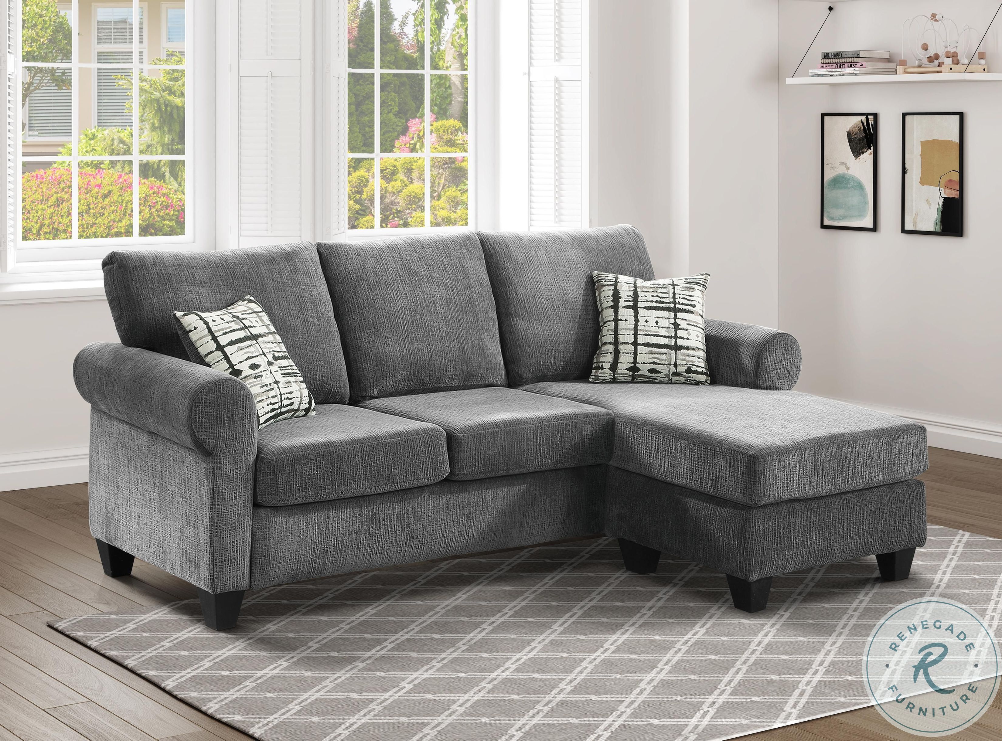 Desboro Gray Reversible Sofa Chaise Sectional From Homelegance