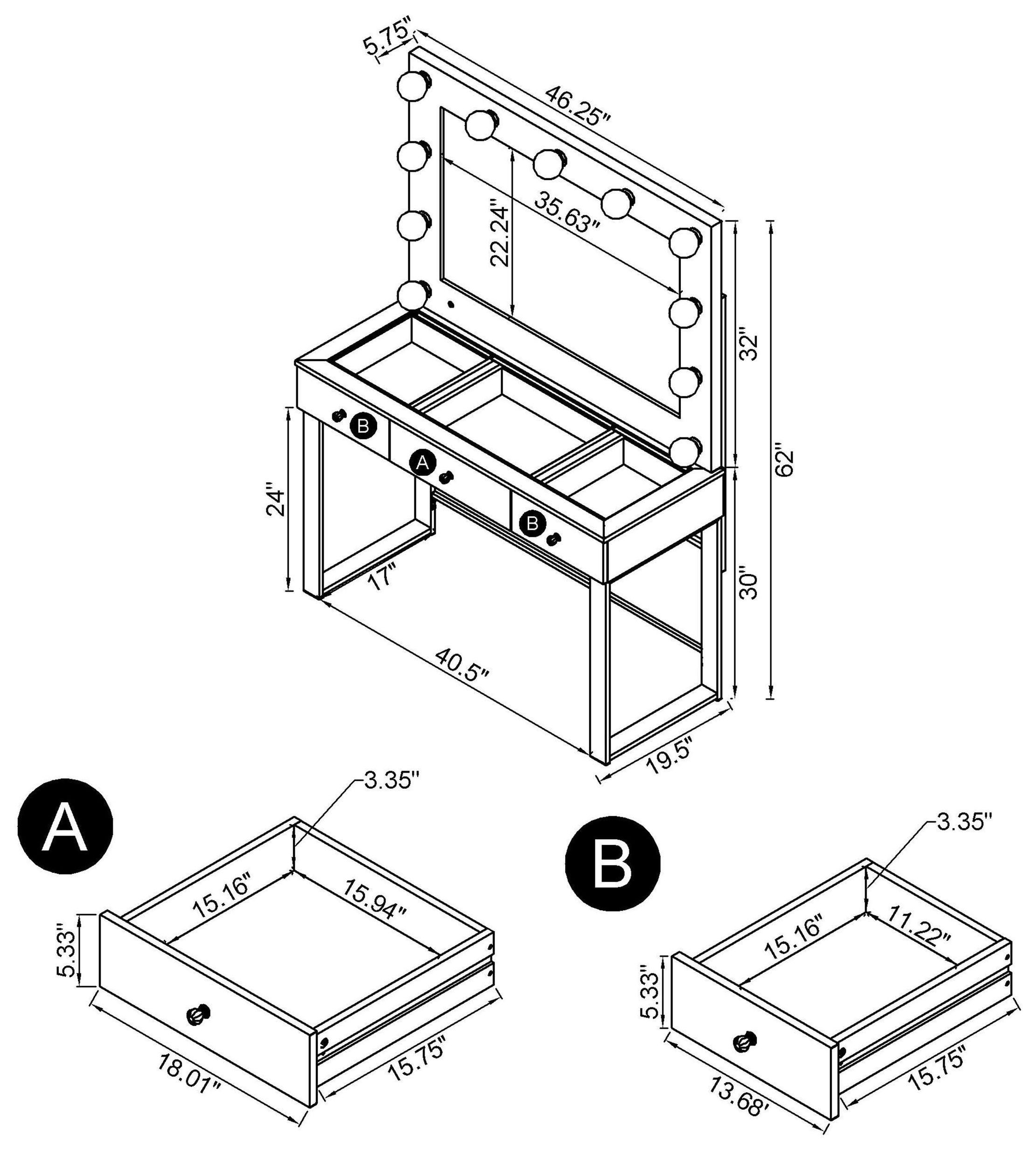 Umbridge Chrome And White Vanity
