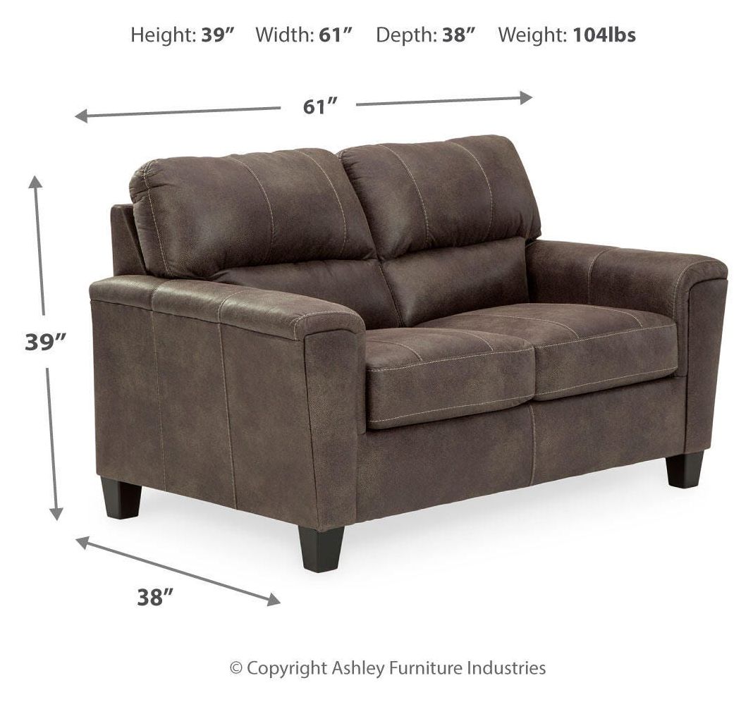 Navi Smoke 61" Loveseat