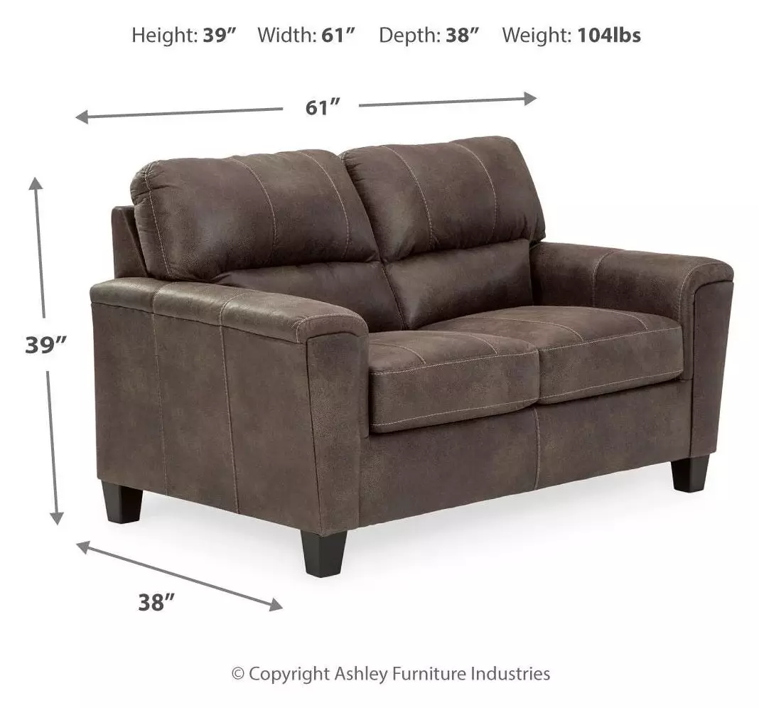 Navi Smoke 61" Loveseat