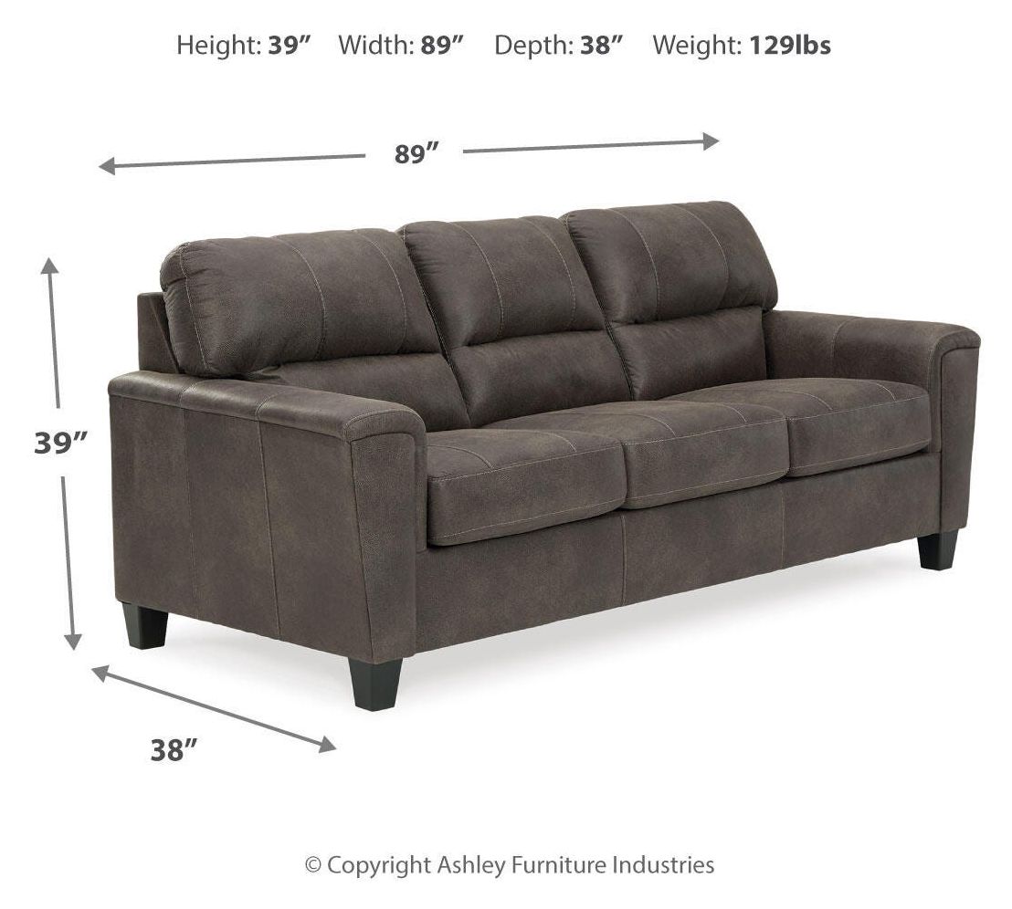 Navi Smoke 89" Sofa