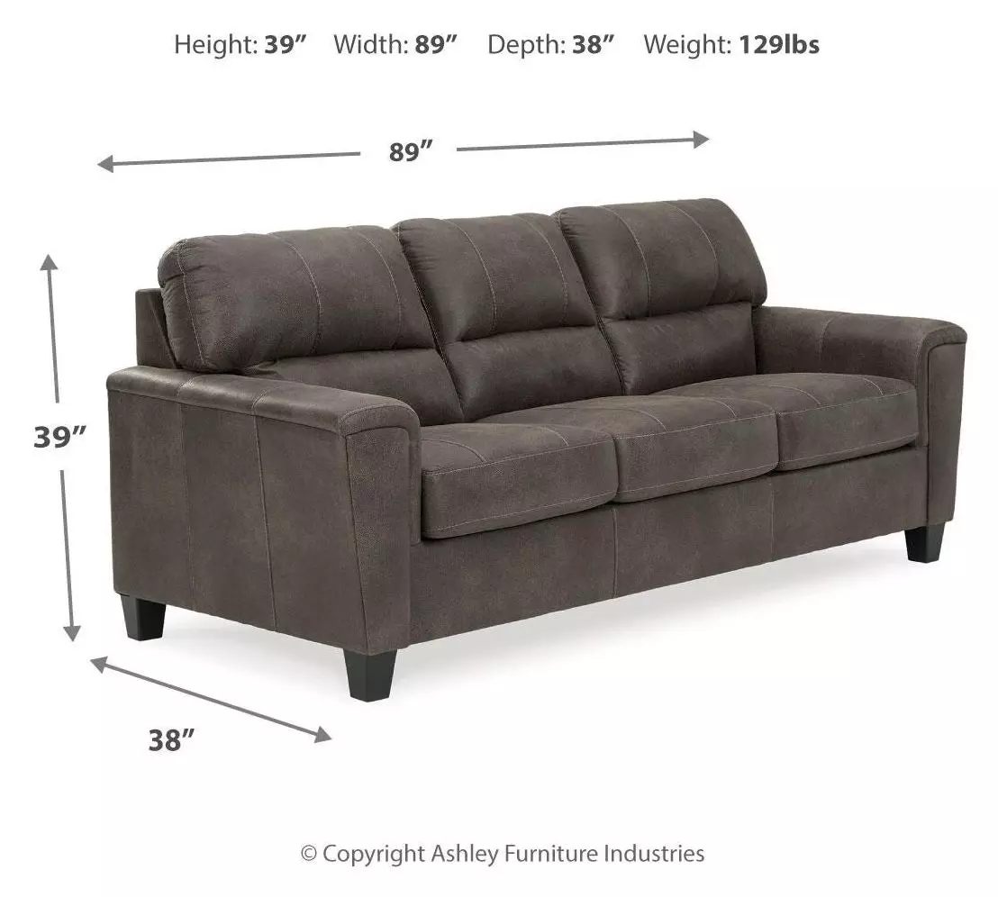 Navi Smoke 89" Sofa