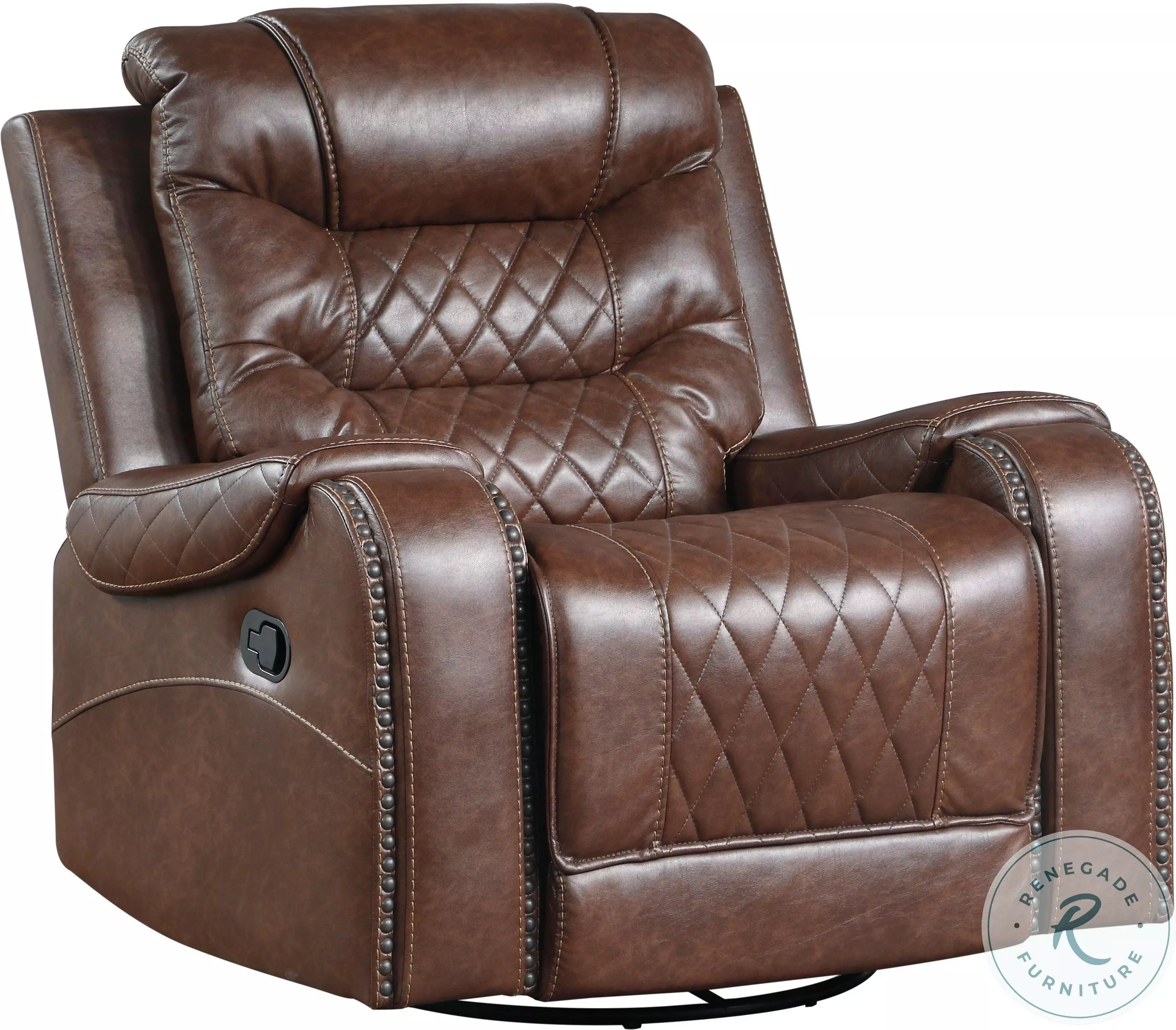 Putnam Brown Swivel Glider Recliner from Homelegance | Coleman