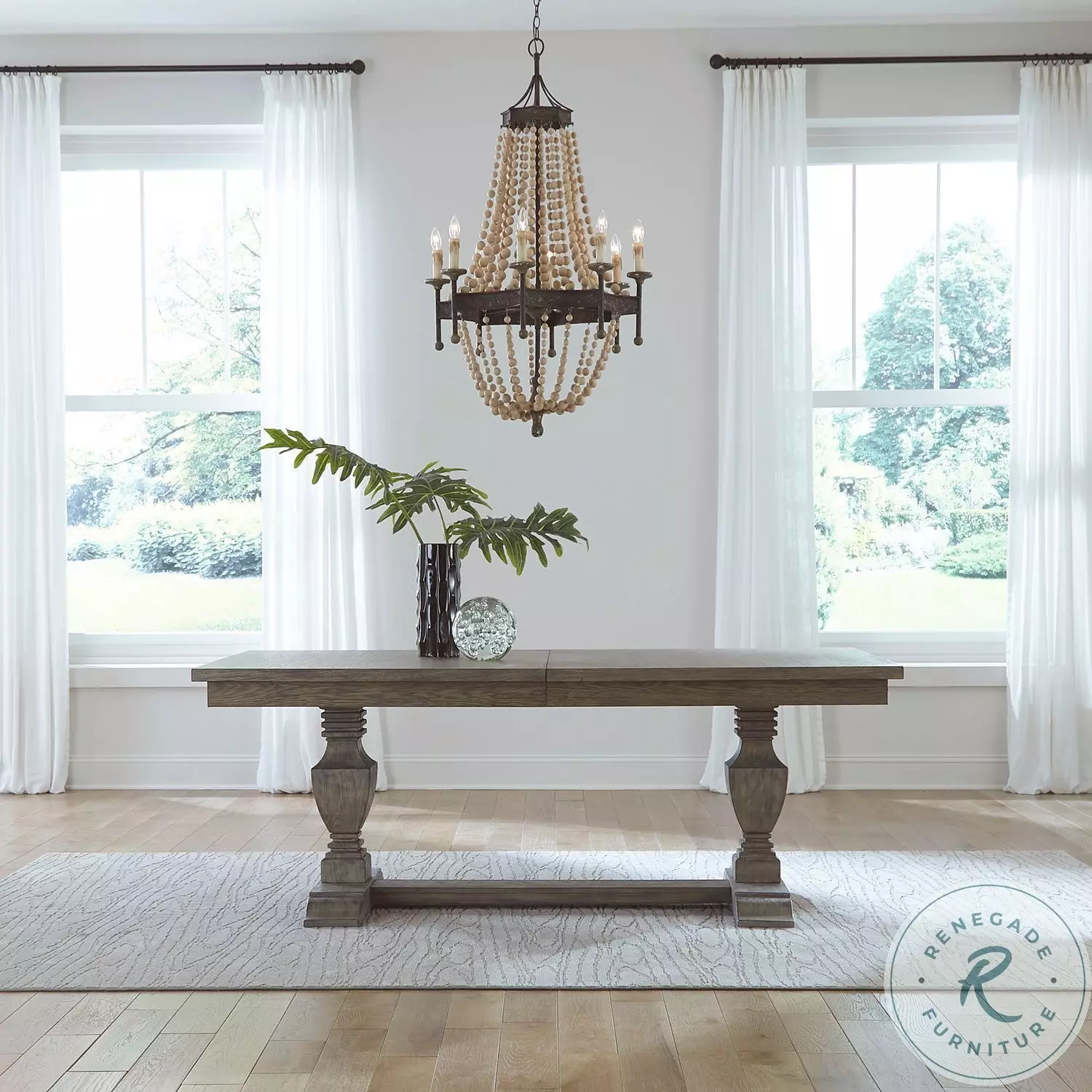 Brookfield Havana Brown Trestle Extendable Dining Table From