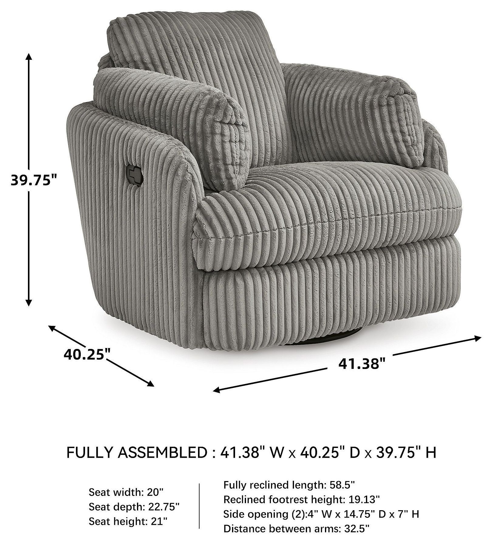 Tie Breaker Fog Swivel Glider Recliner