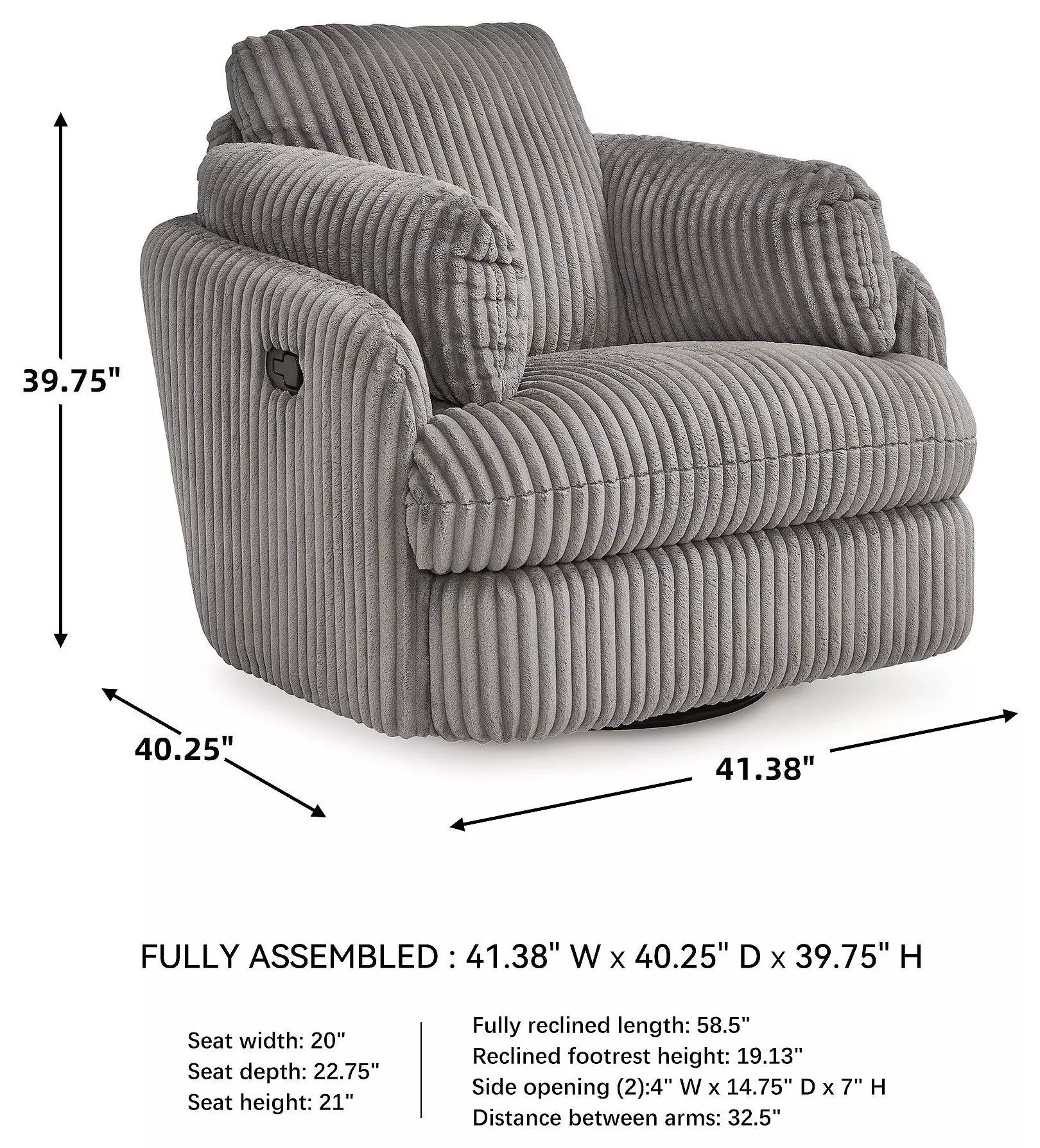 Tie Breaker Fog Swivel Glider Recliner