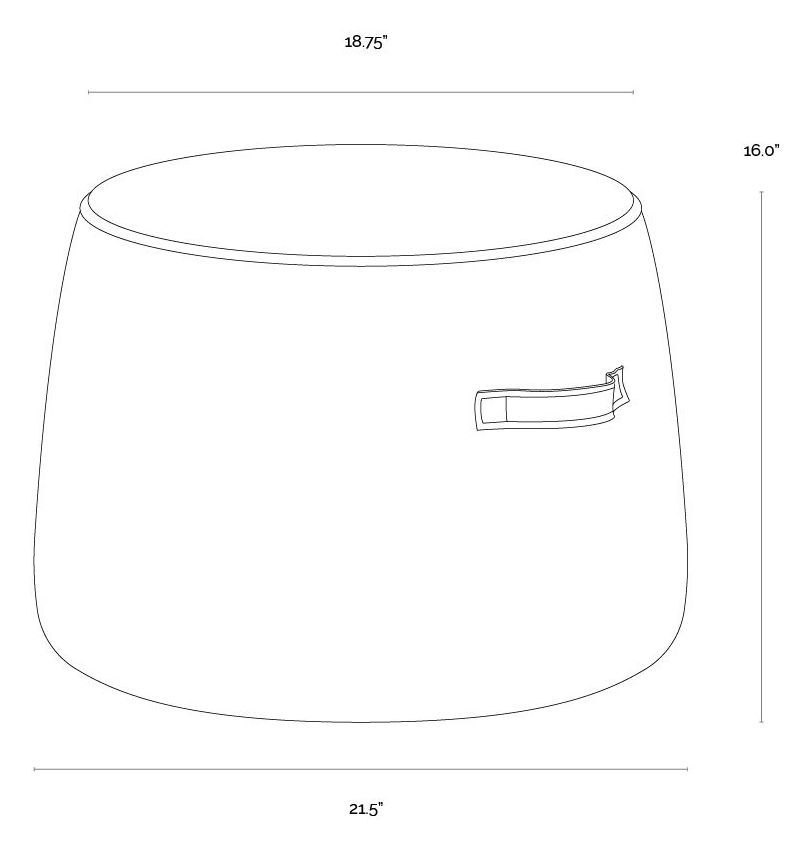 Mitchell Merino Cotton Performance Fabric Round Ottoman