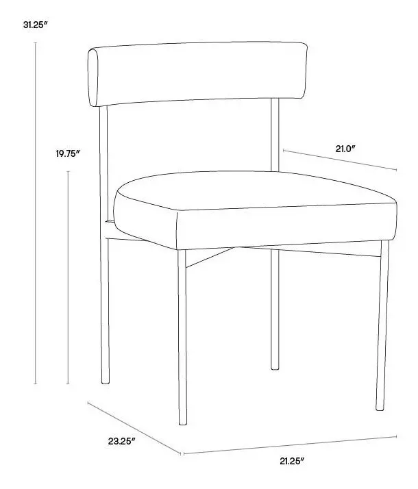 Astellan Bravo Cognac Upholstered Dining Chair Set of 2