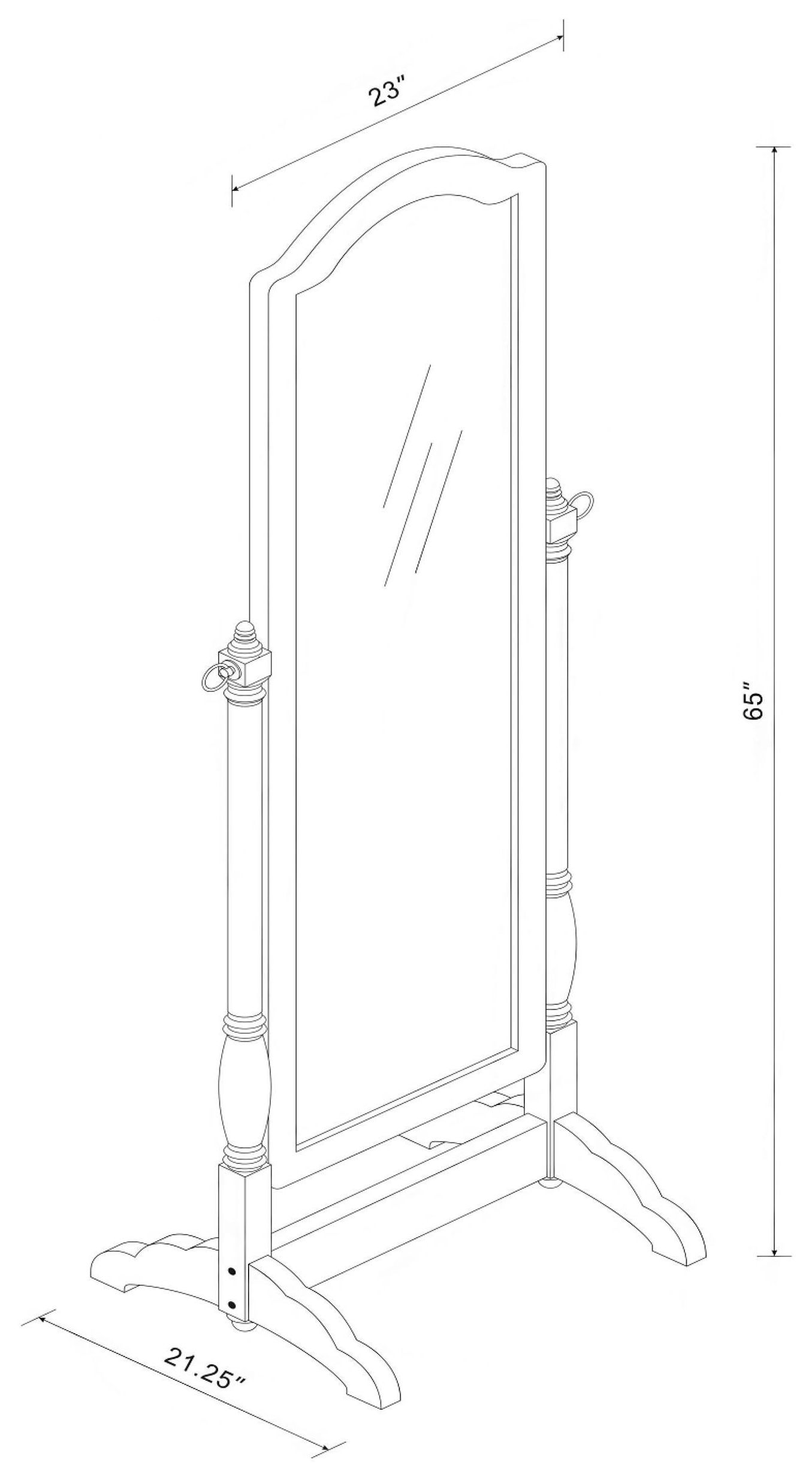 Cabot Black Cheval Mirror