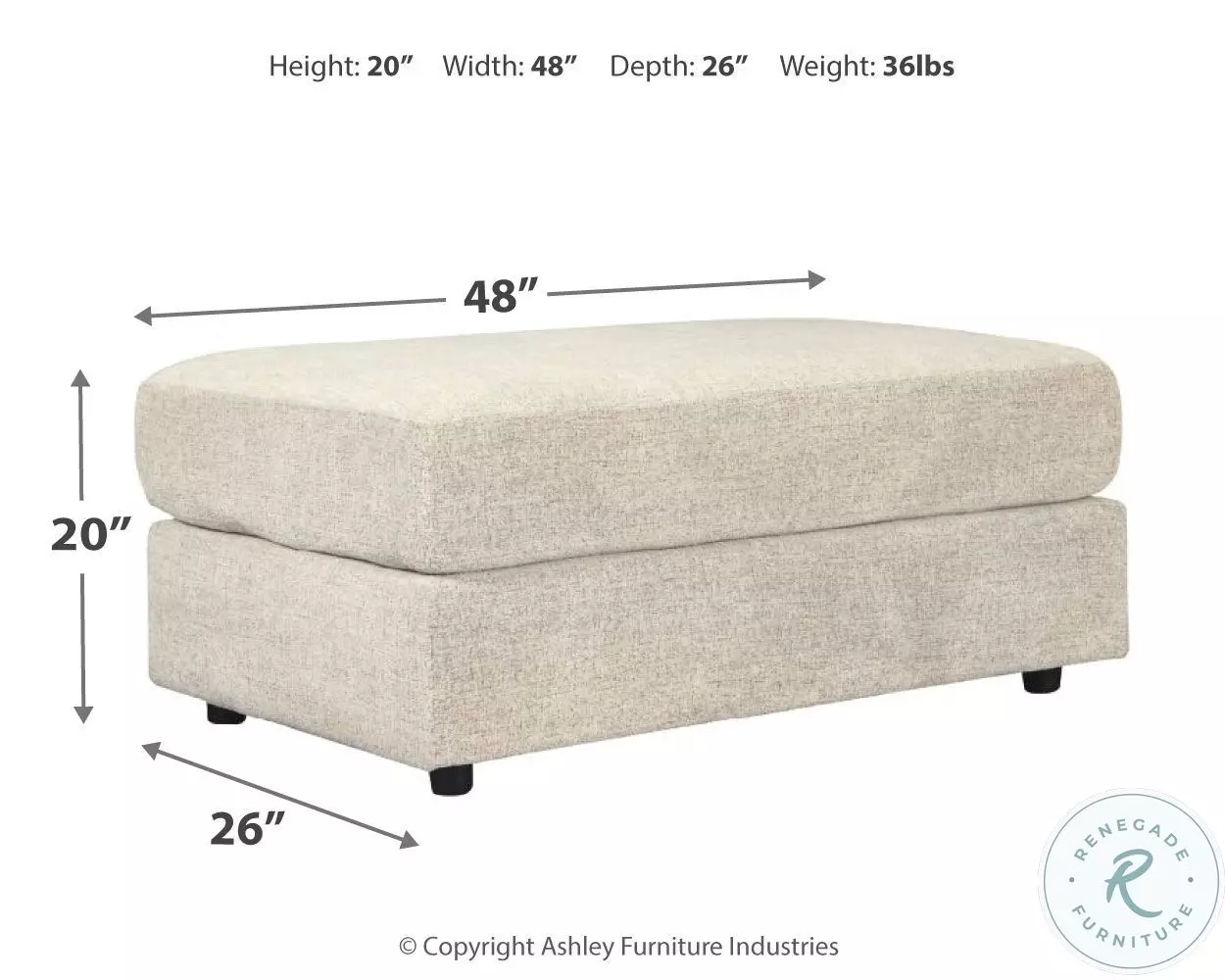 Soletren Stone Oversized Accent Ottoman