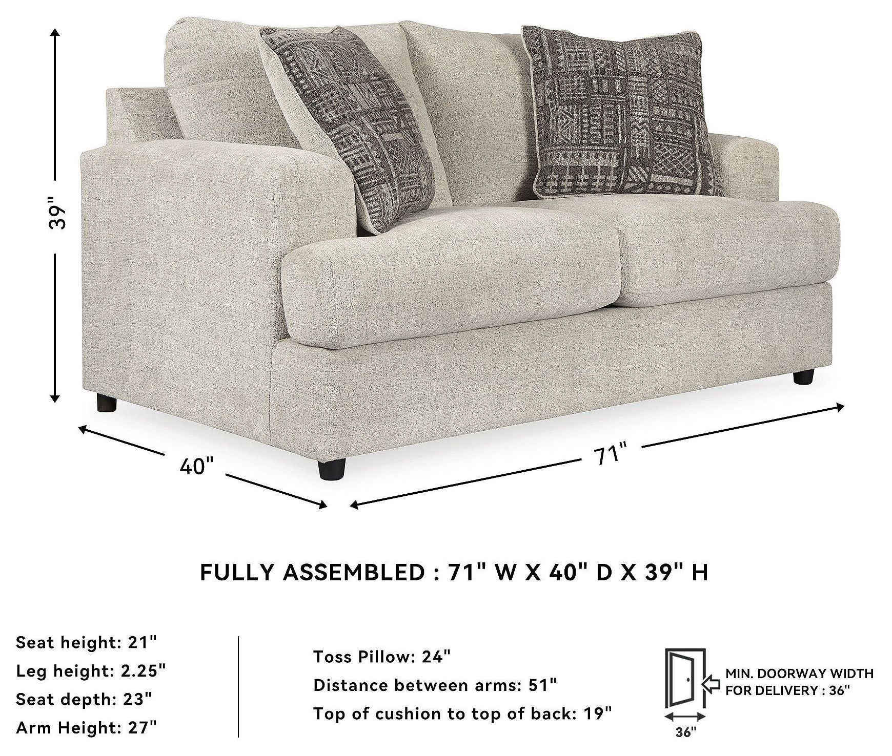 Soletren Stone Loveseat