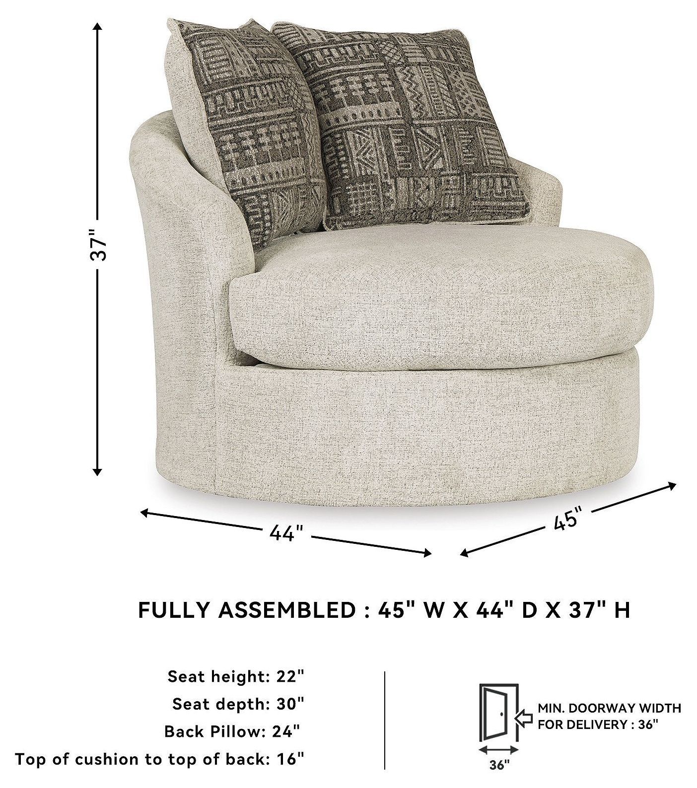 Soletren Stone Swivel Accent Chair