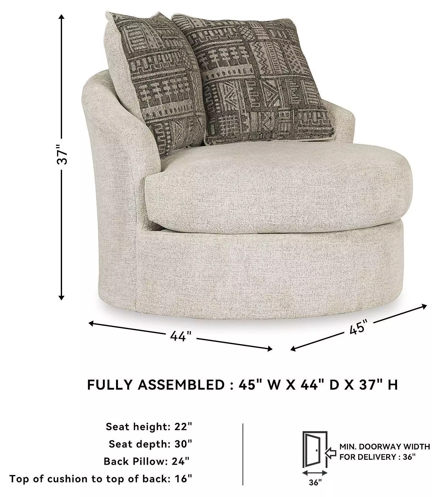 Soletren Stone Swivel Accent Chair