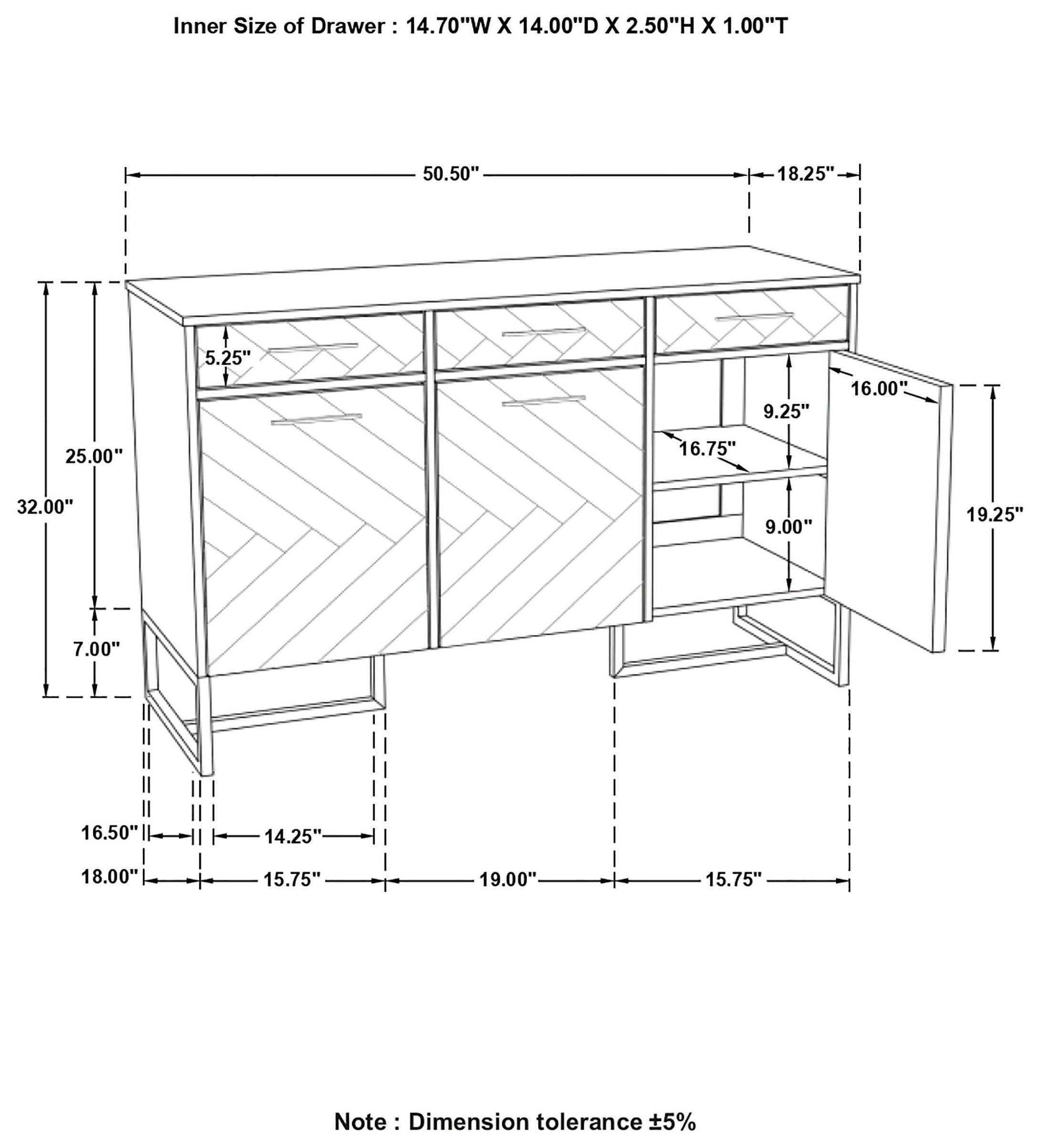 Keaton Natural And Antique Gold Cabinet with Marble Top