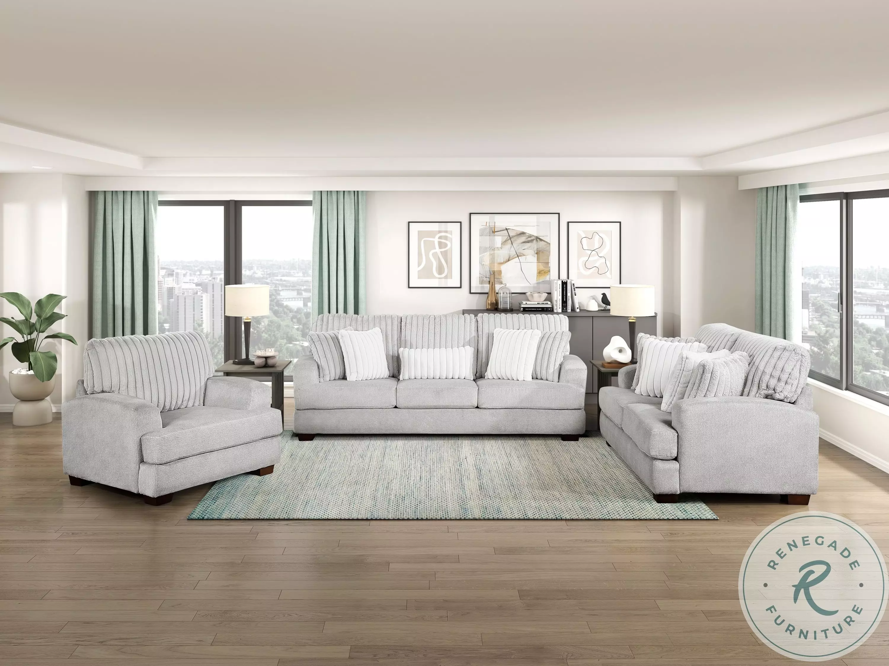 Pullman Light Gray Living Room Set from Homelegance | Coleman