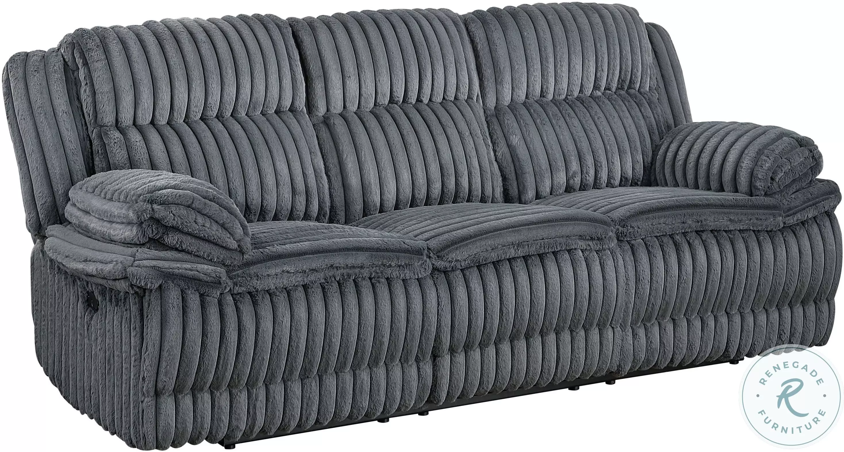 Goodland Dark Gray Double Reclining Sofa From Homelegance