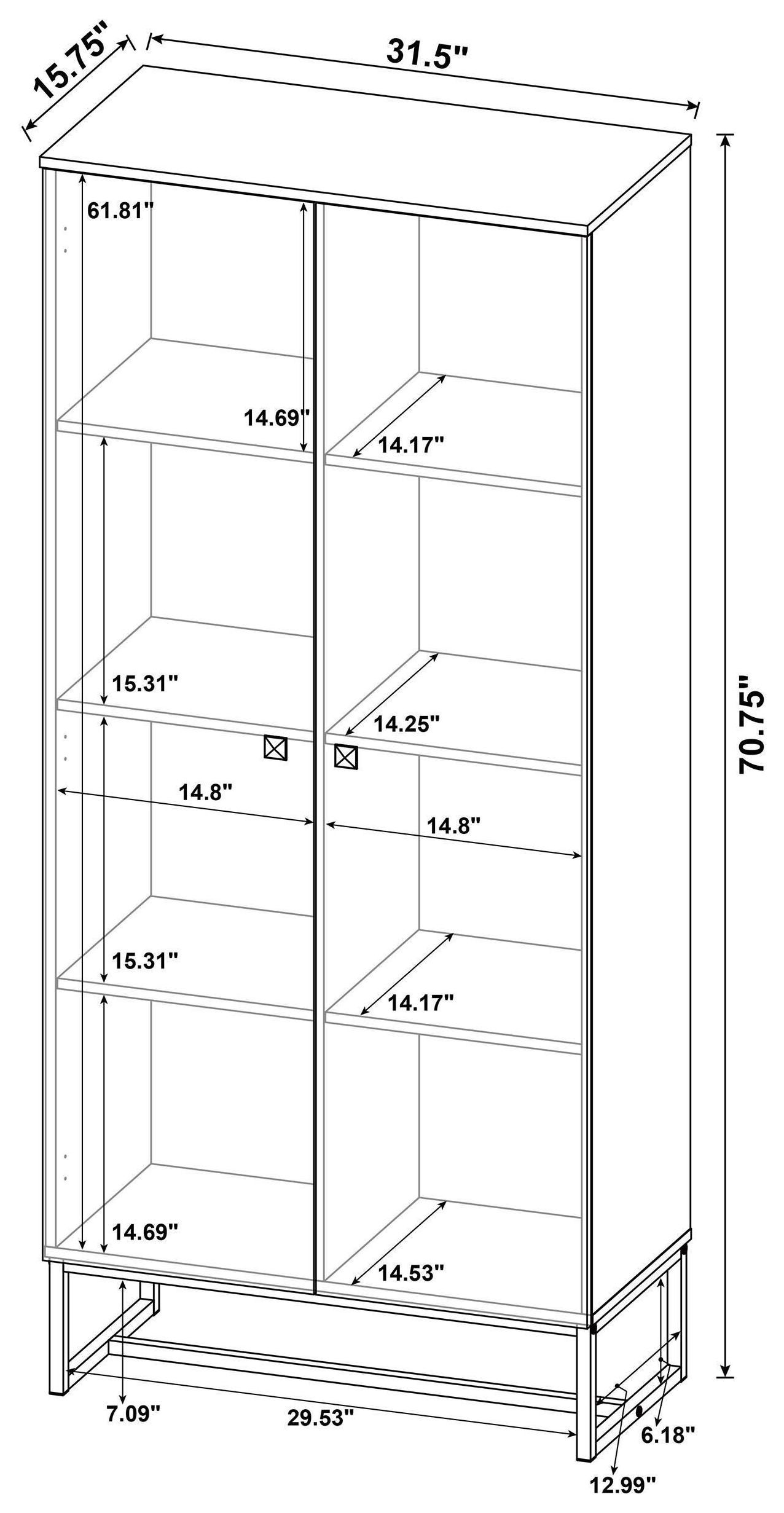Carolyn Rustic Oak And Gunmetal 2 Door Tall Accent Cabinet