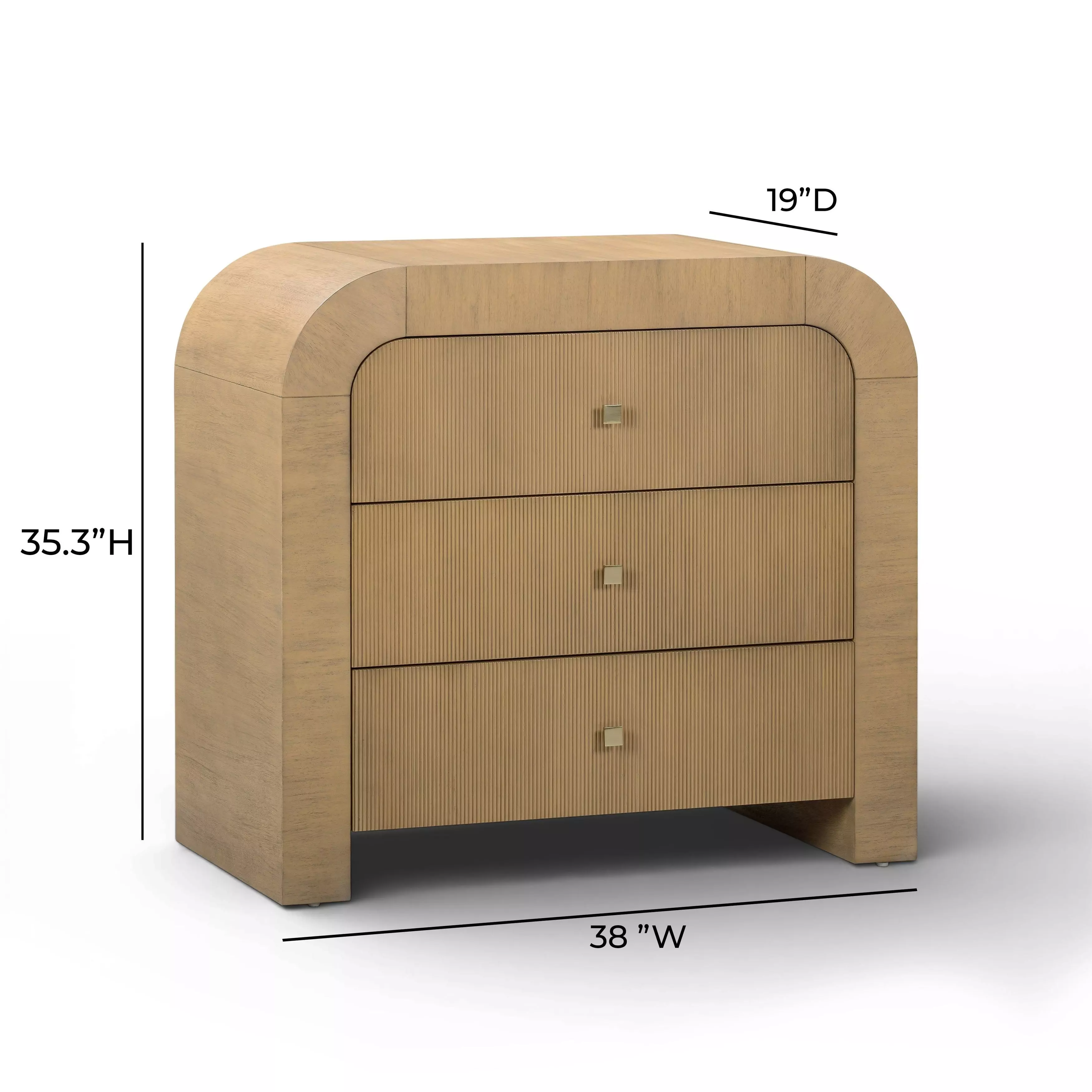 Hump Natural Arched 3 Drawer Chest