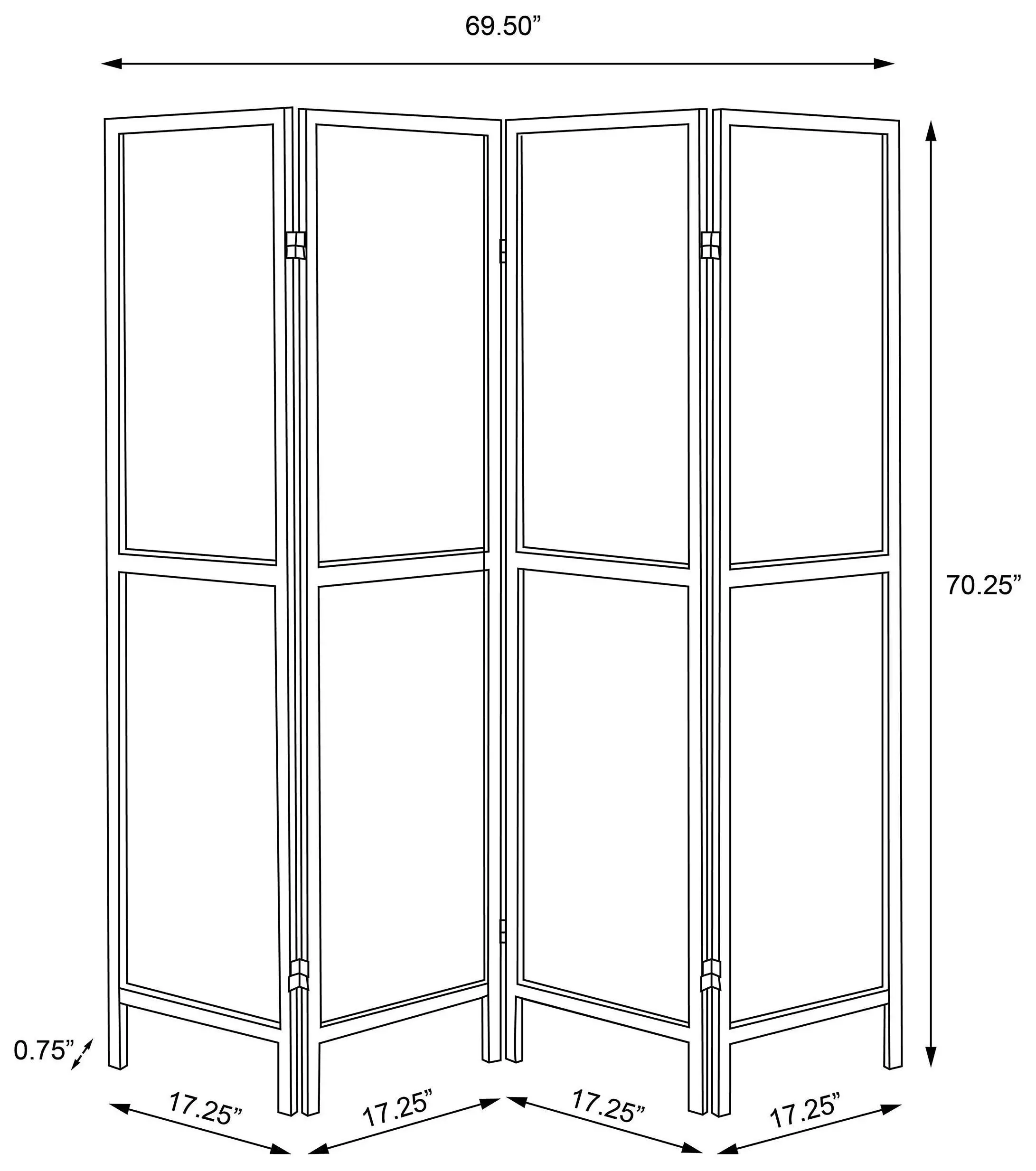 Mattison Natural 4 Panel Room Divider