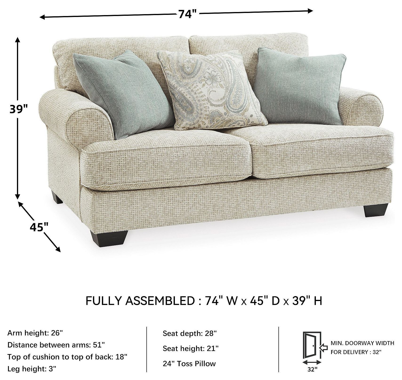 Monaghan Sandstone Loveseat