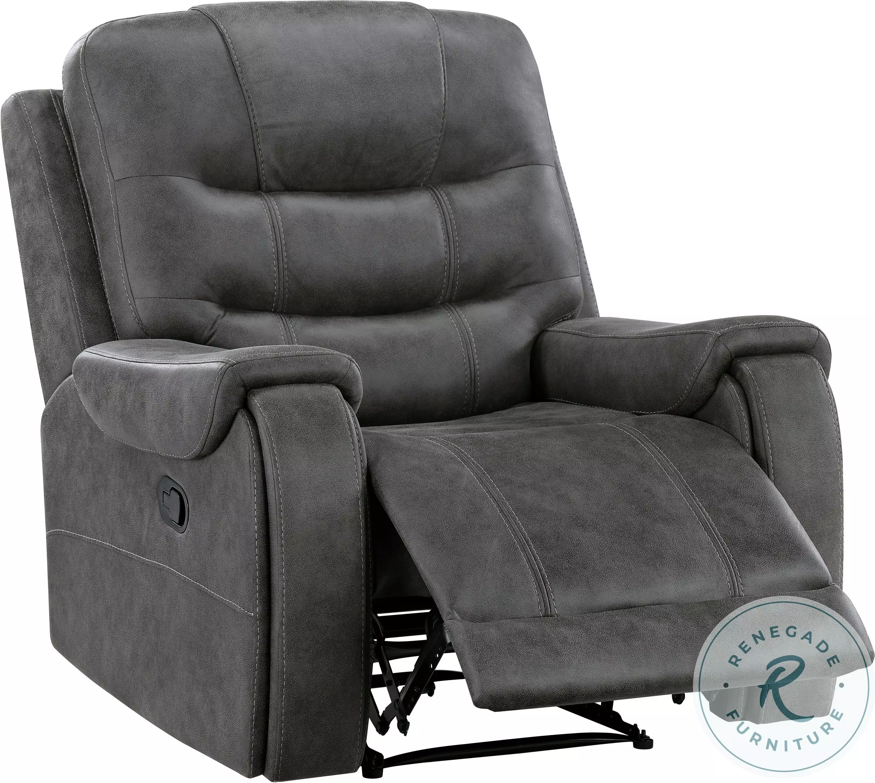 Oberon Dark Gray Recliner From Homelegance | Home Gallery Stores