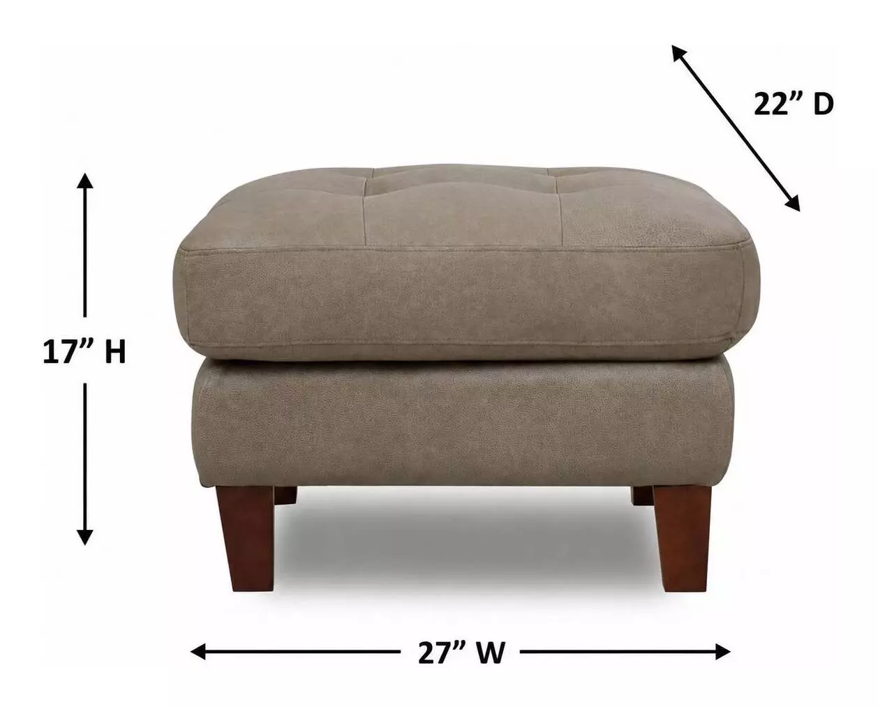 Emerson Green Pea Leather Upholstered Rectangular Ottoman