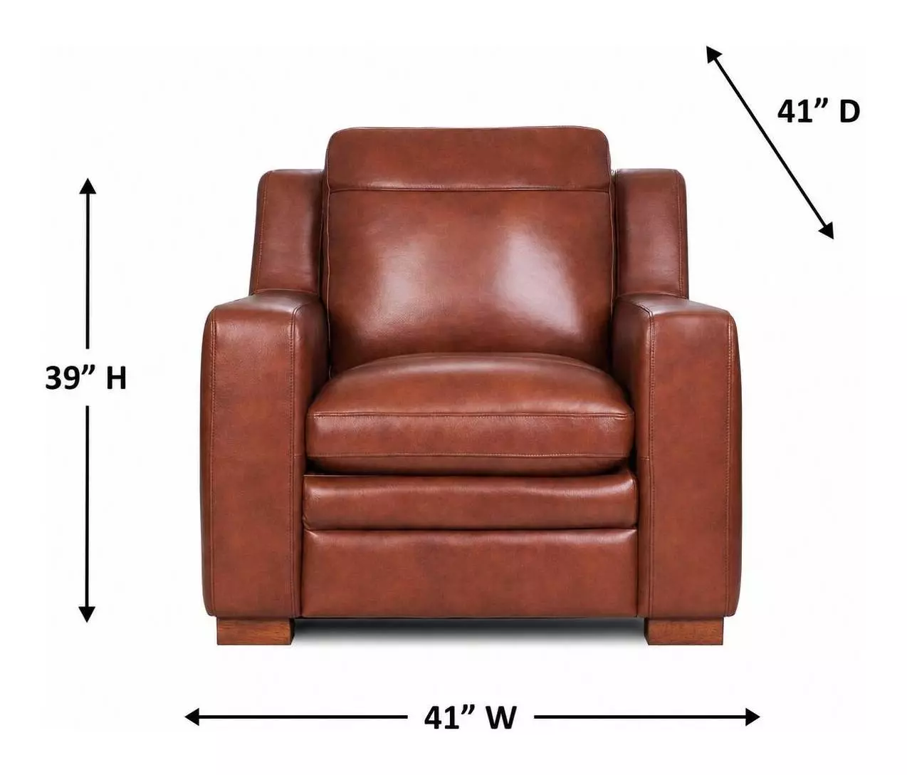 Ellery Brown Auburn Leather Upholstered Accent Chair